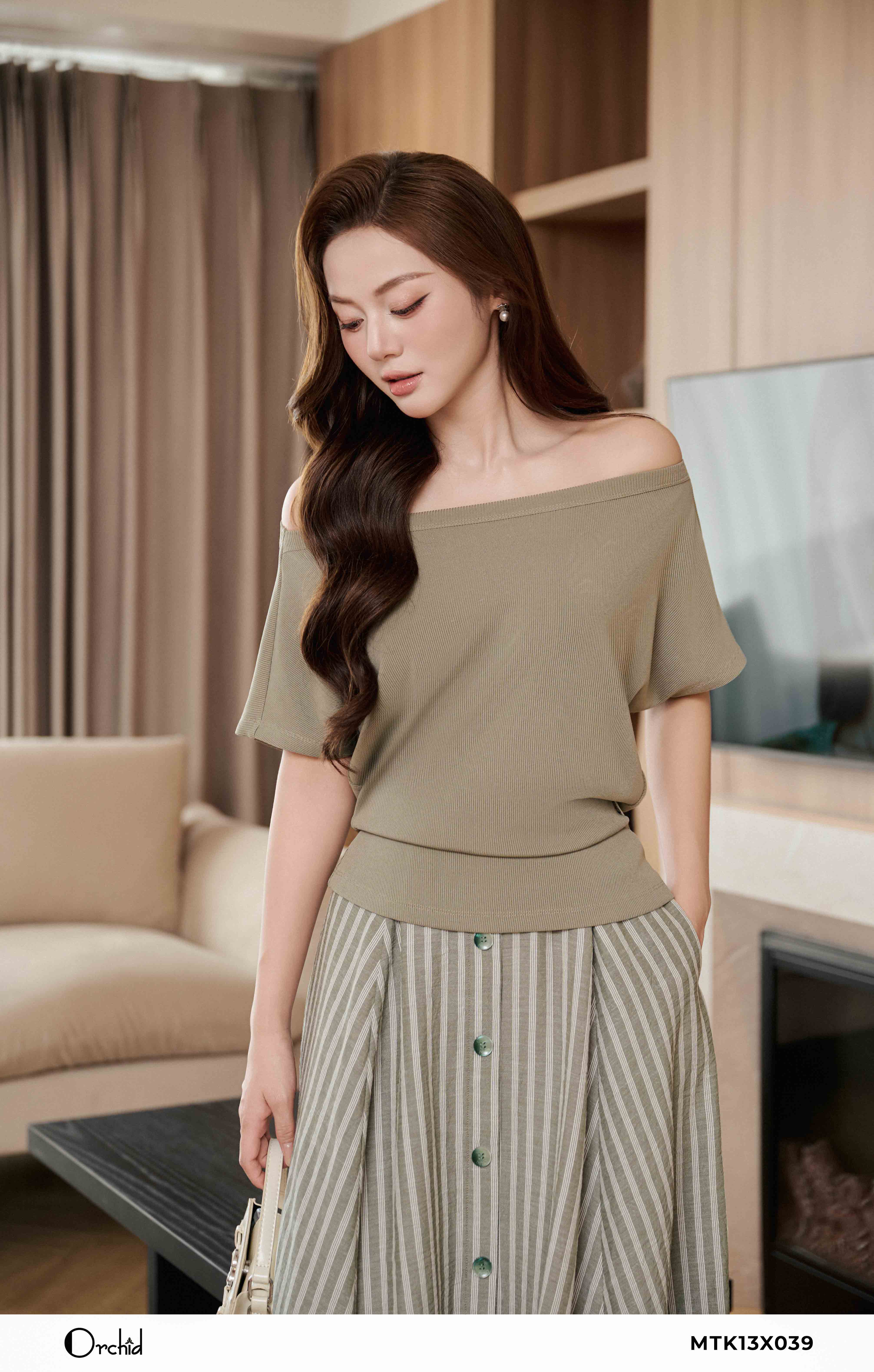 MTK13X039 - Bộ cotton phối đũi kẻ