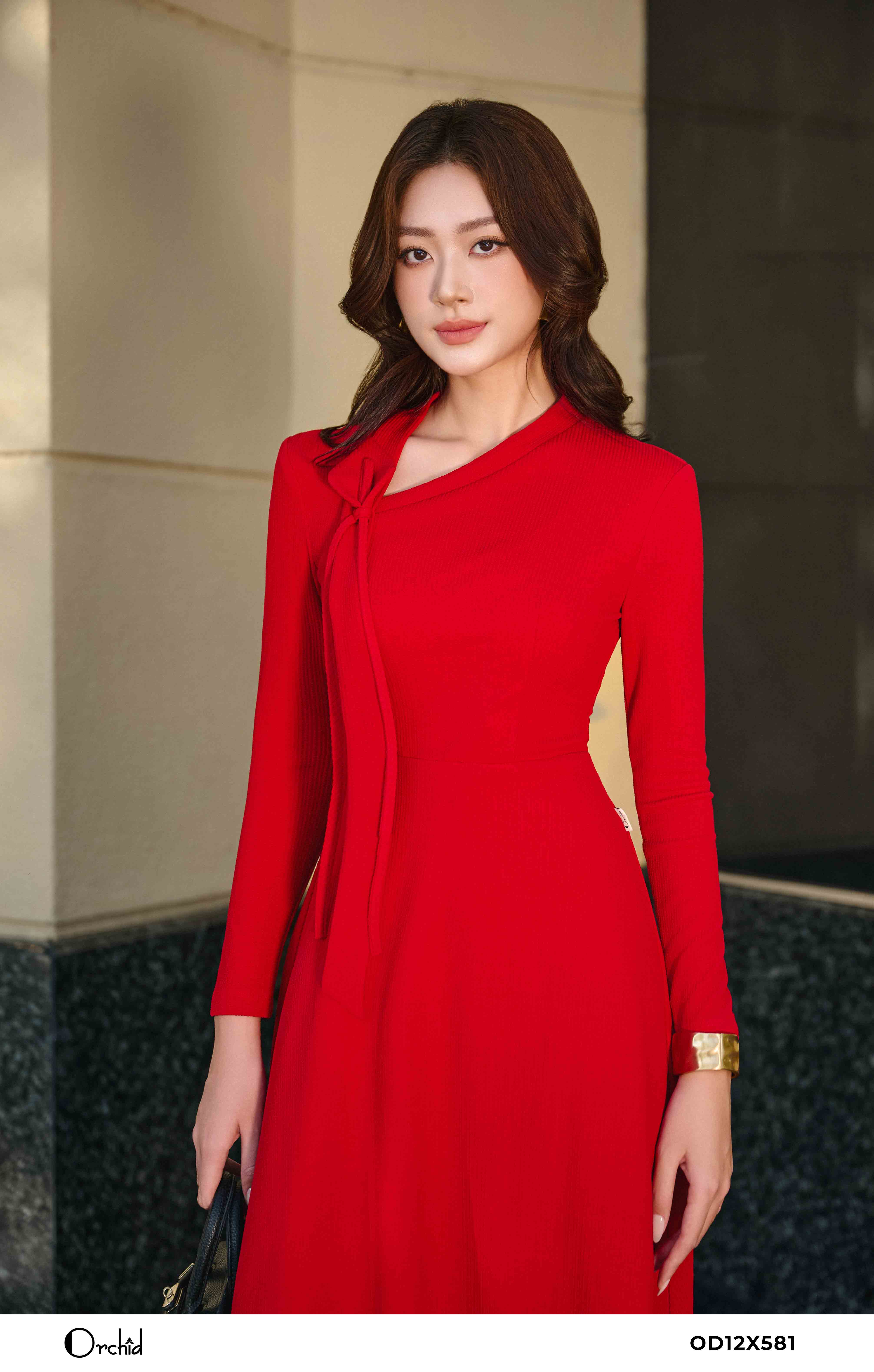 OD12X581 - Đầm len gân sóng