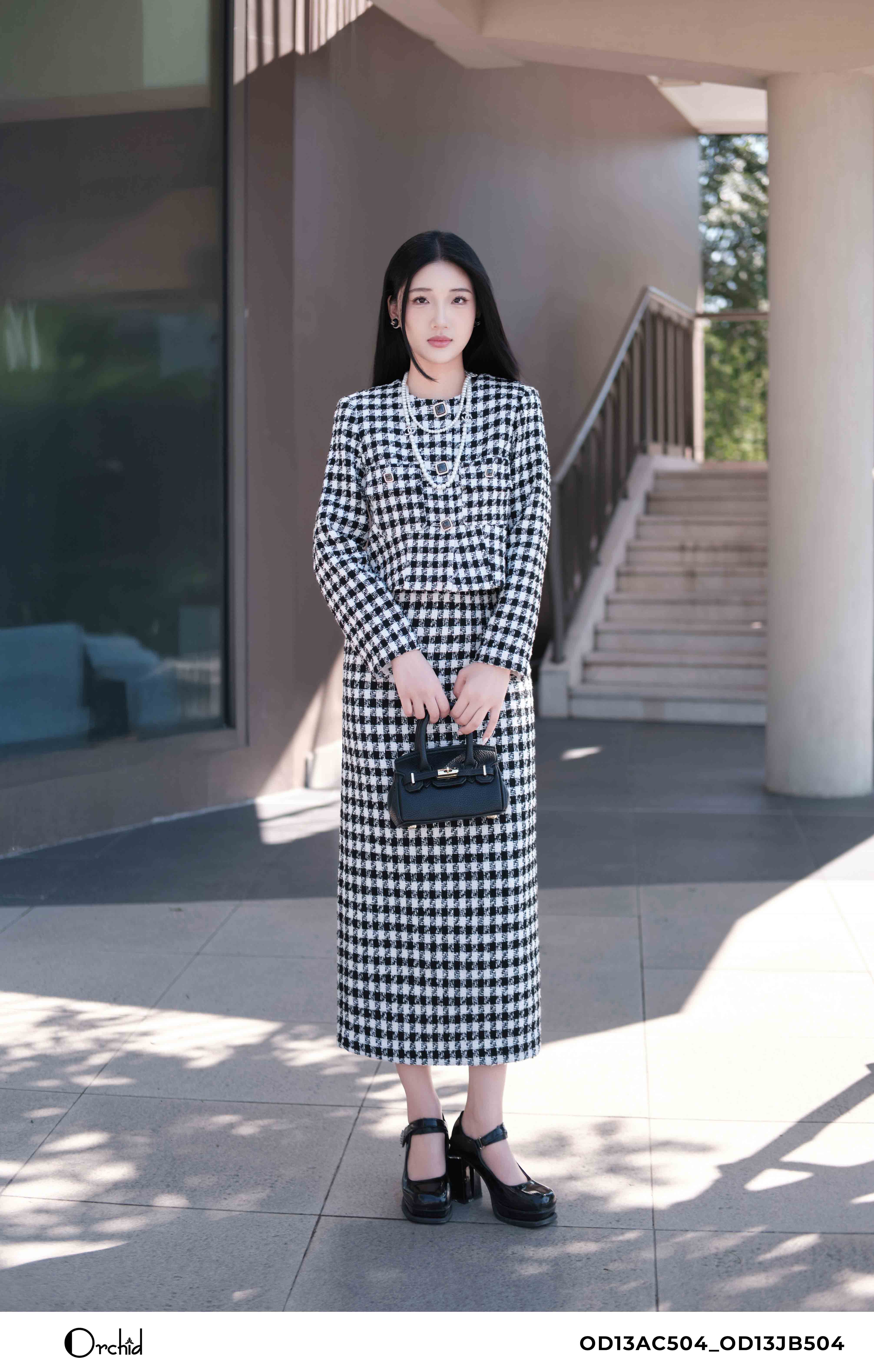 OD13AC504 - Dạ tweed kẻ