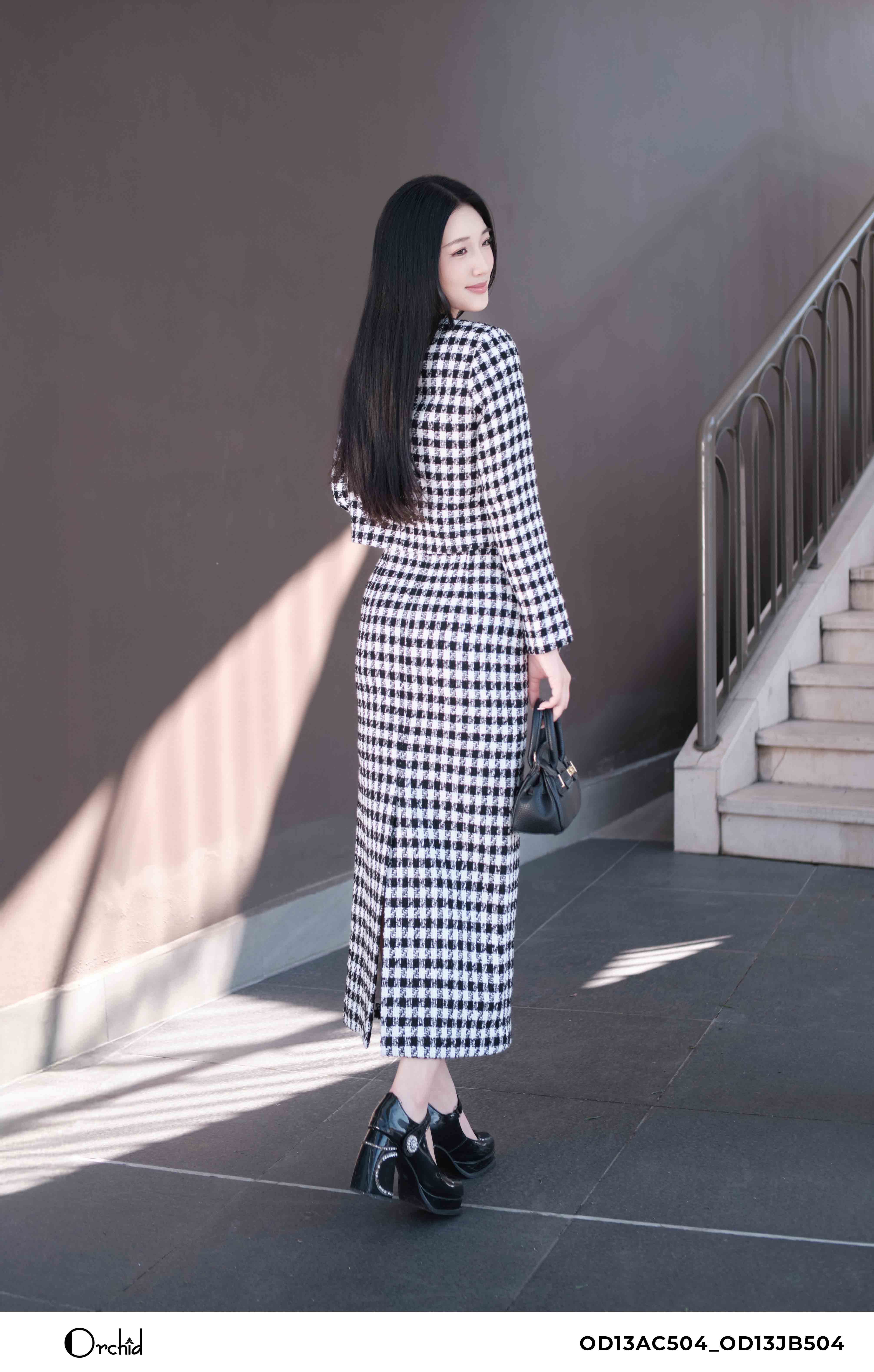 OD13AC504 - Dạ tweed kẻ