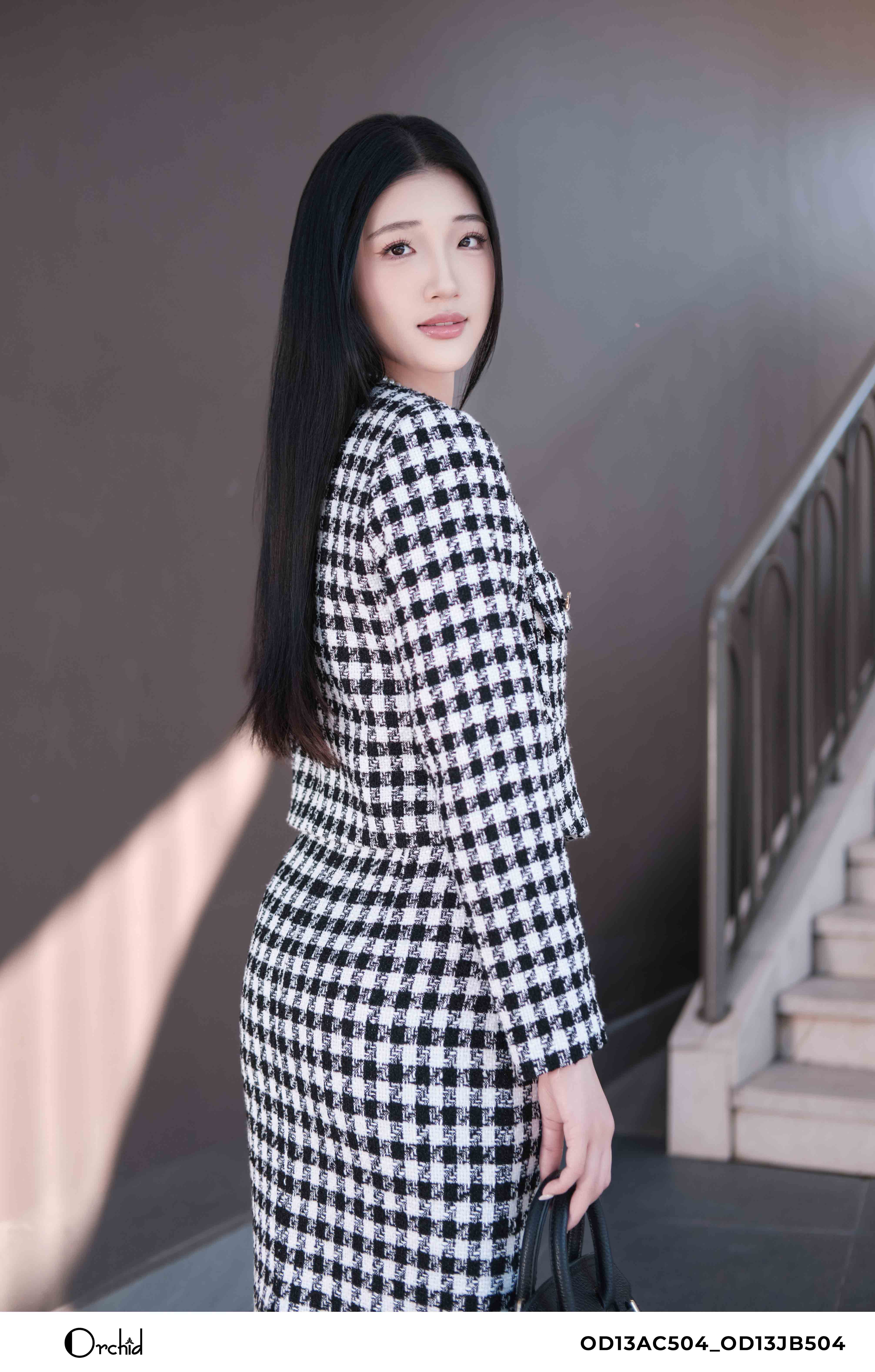 OD13AC504 - Dạ tweed kẻ
