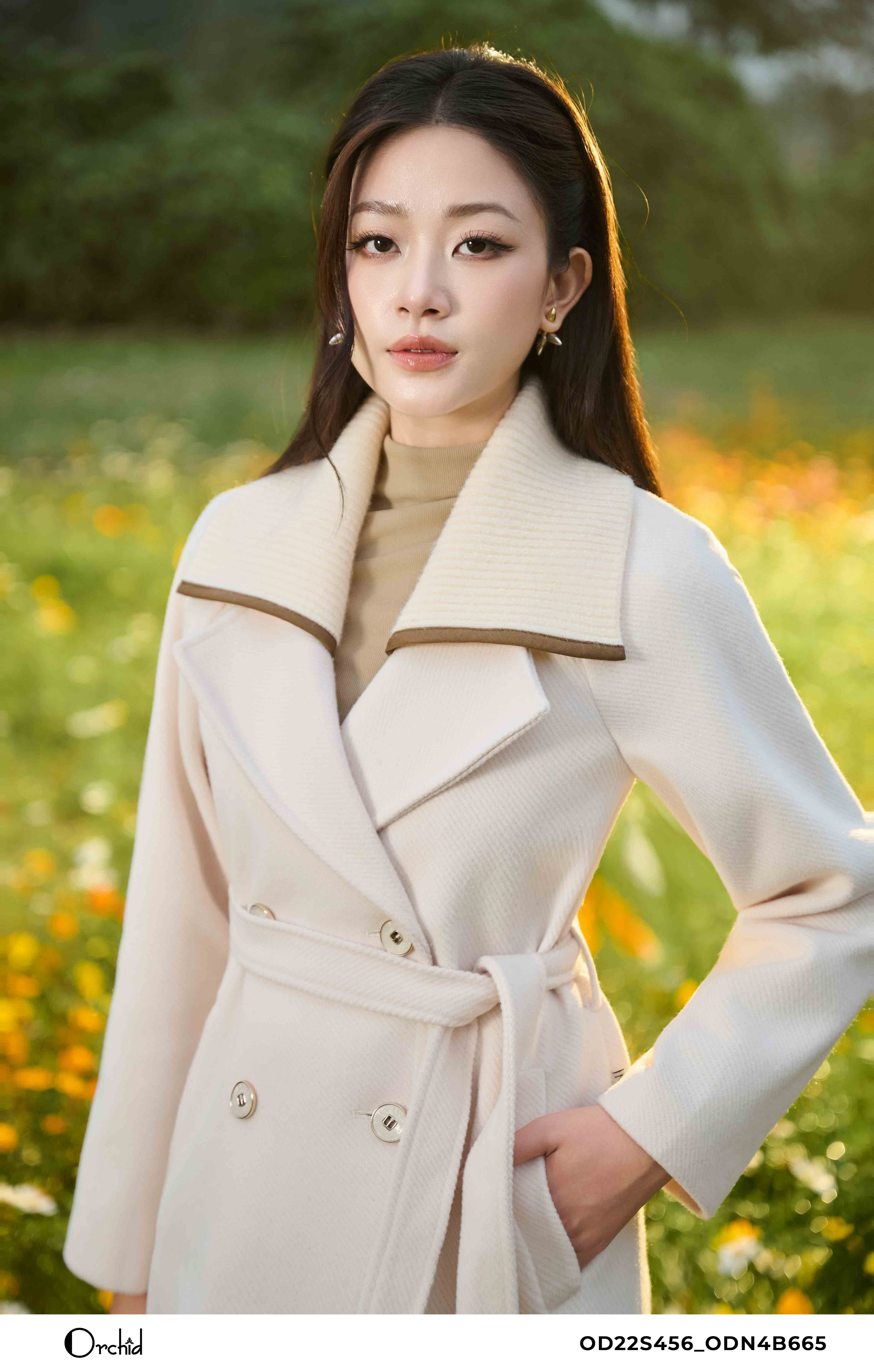 OD22S456 - Áo măng tô dạ chéo