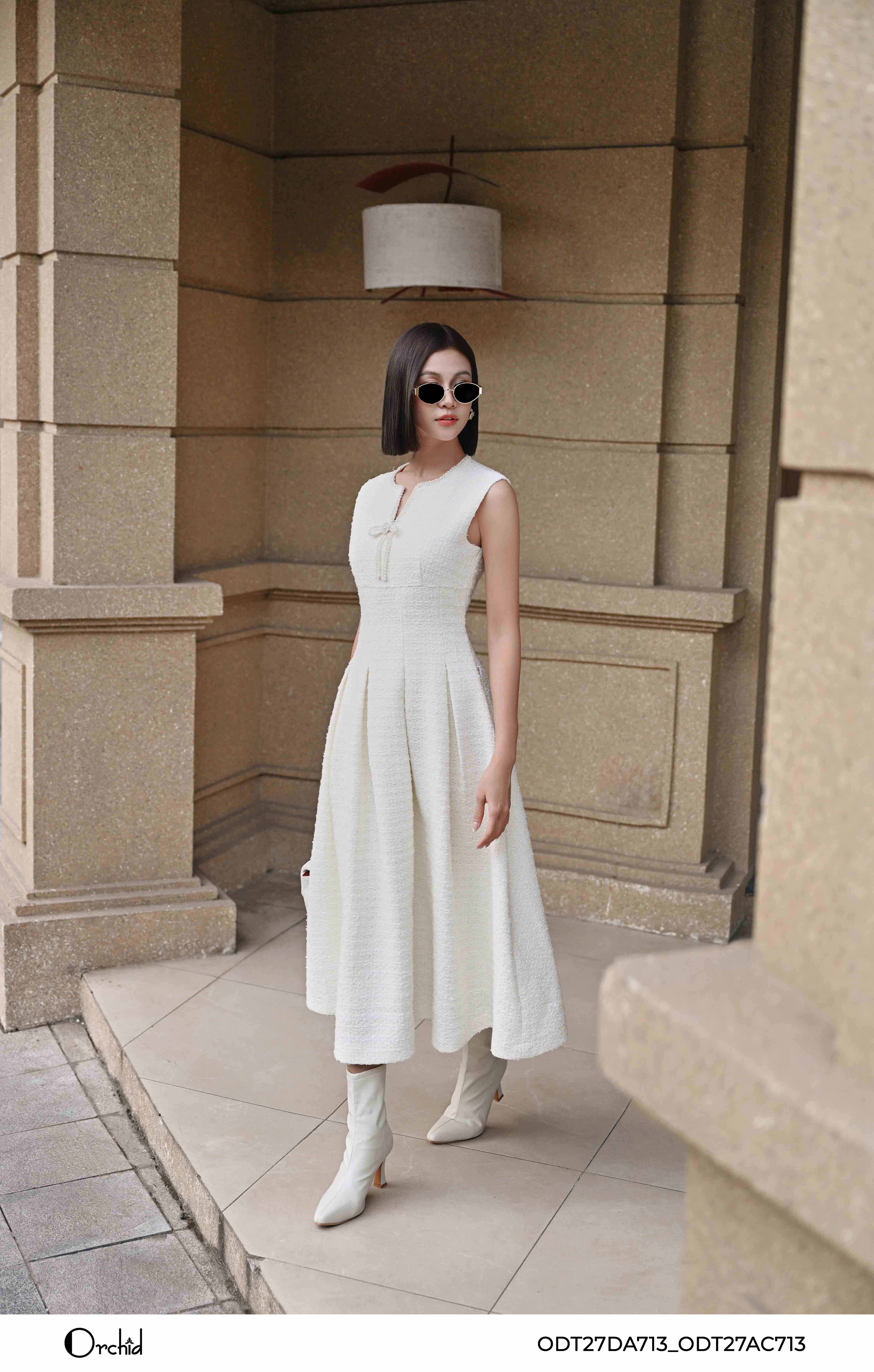 ODT27DA713 - Bộ 2 chi tiết dạ tweed kẻ ô