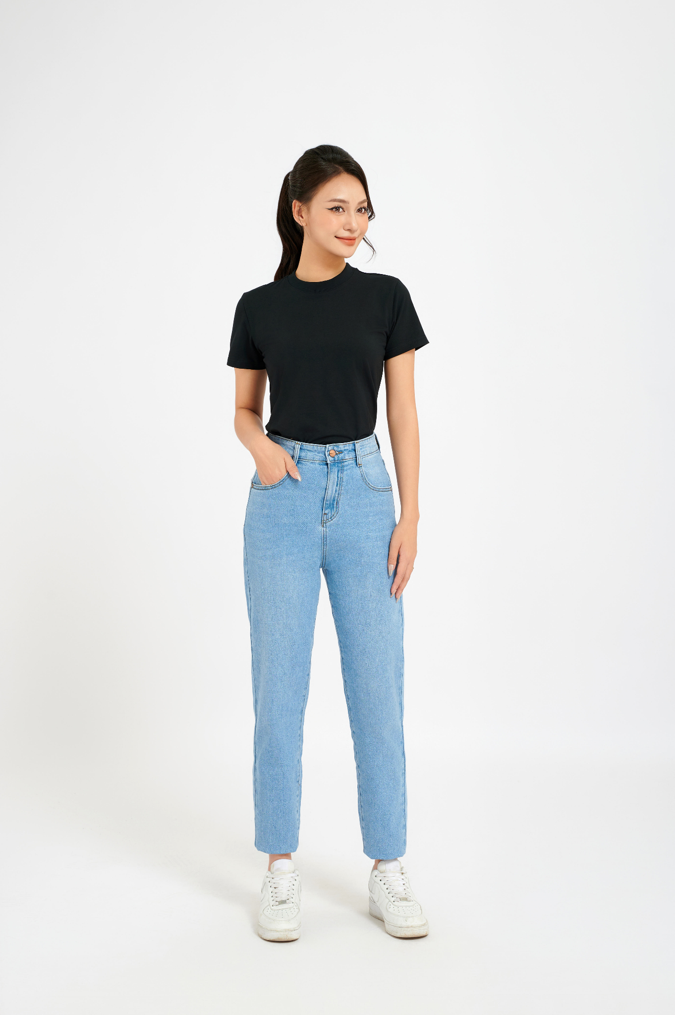 Quần Jeans nữ Baggy 24V11, By and By