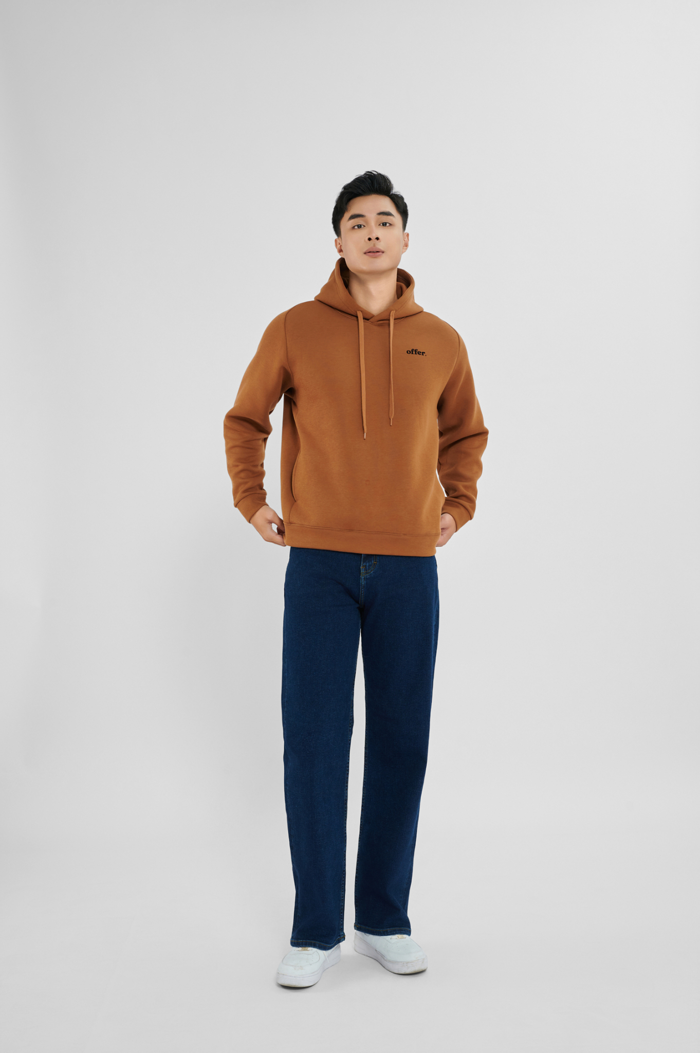 Áo nỉ nam hoodie in chữ Offer 24D-28, Anyman