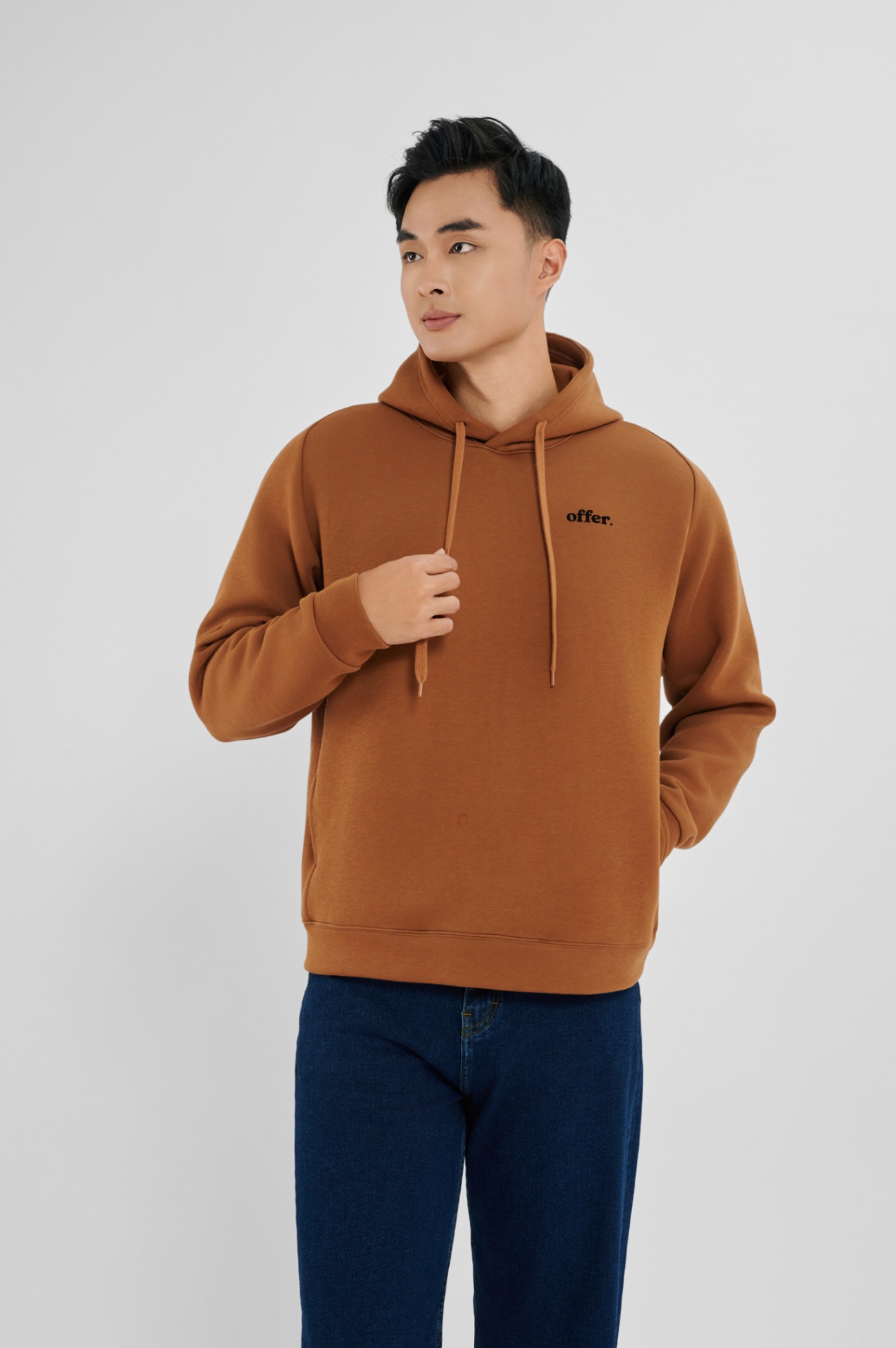 Áo nỉ nam hoodie in chữ Offer 24D-28, Anyman