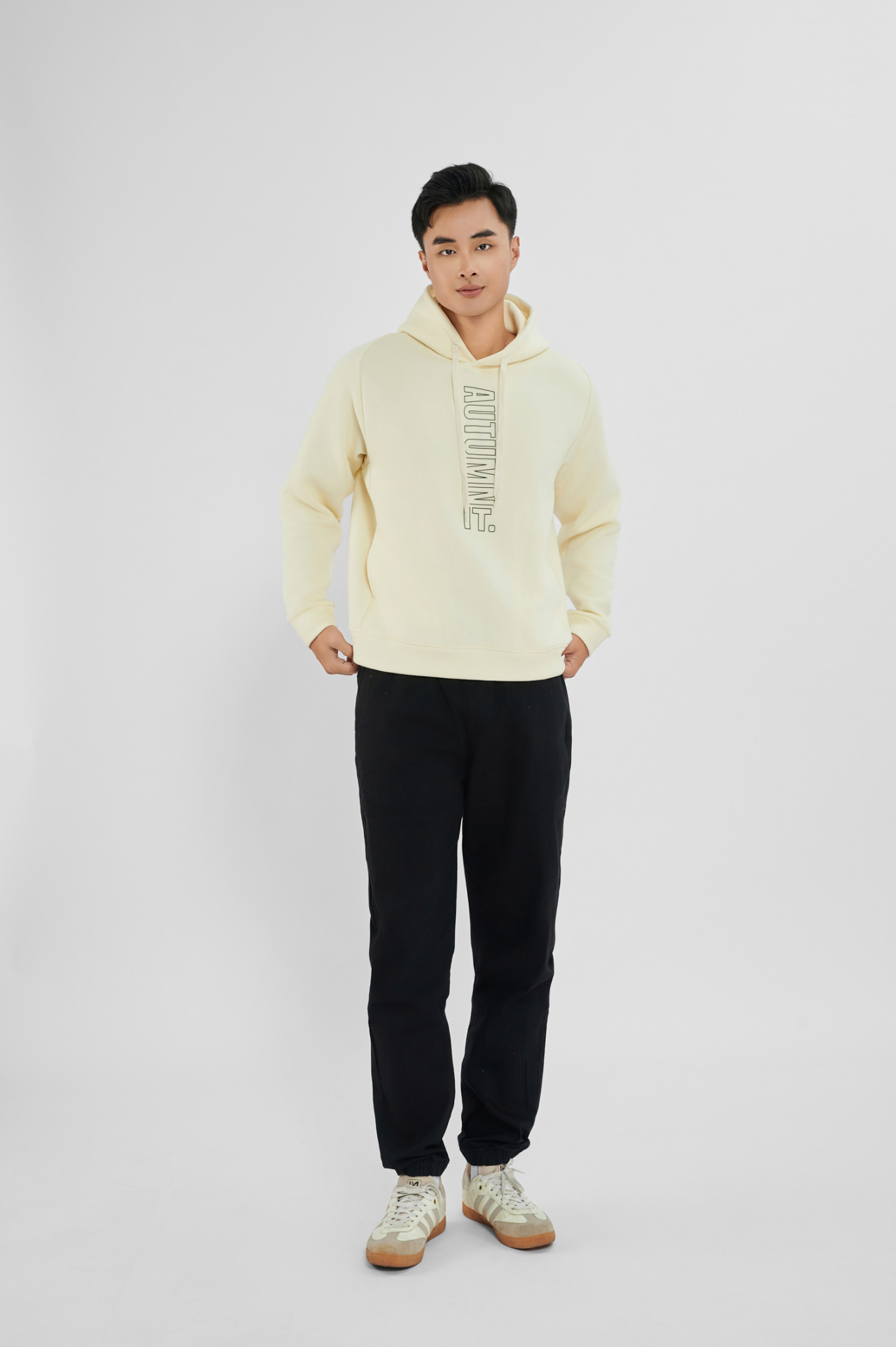 Áo nỉ nam hoddie in chữ Autumn 24D-27, Anyman