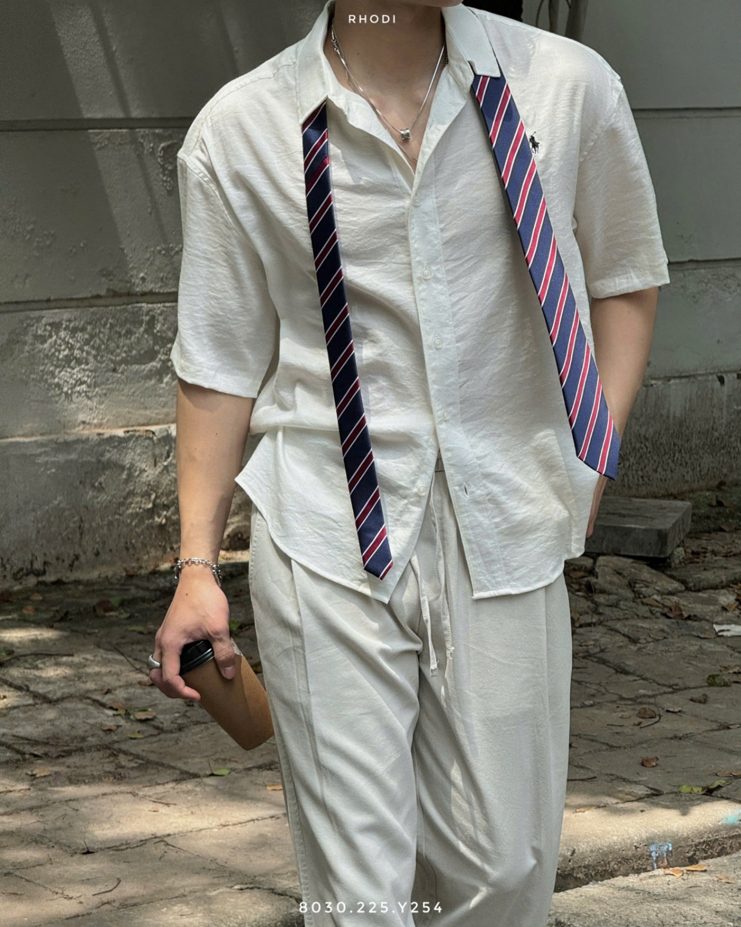 Caravat Y253 - SỌC NỀN THAN