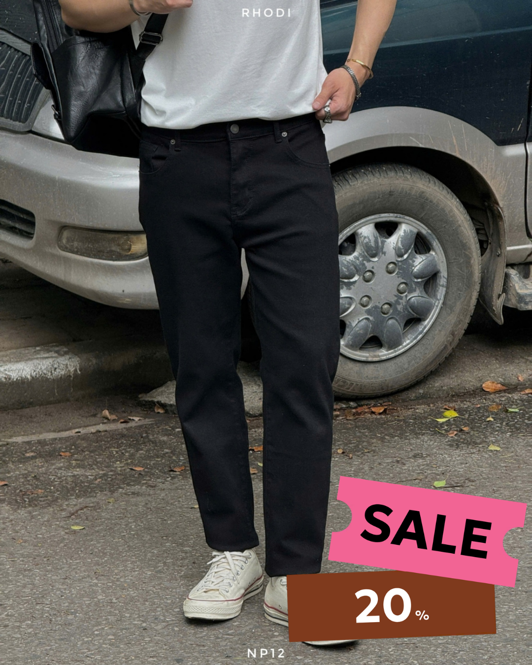 Quần jeans đen trơn NP12