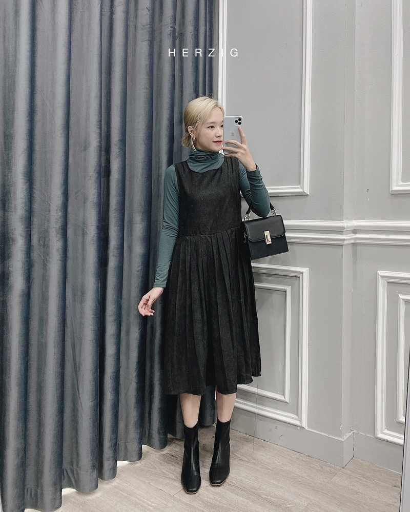 Mua Chân váy xoè dài xếp ly màu đen CRXDV27 tại Lucy Fashion | Tiki