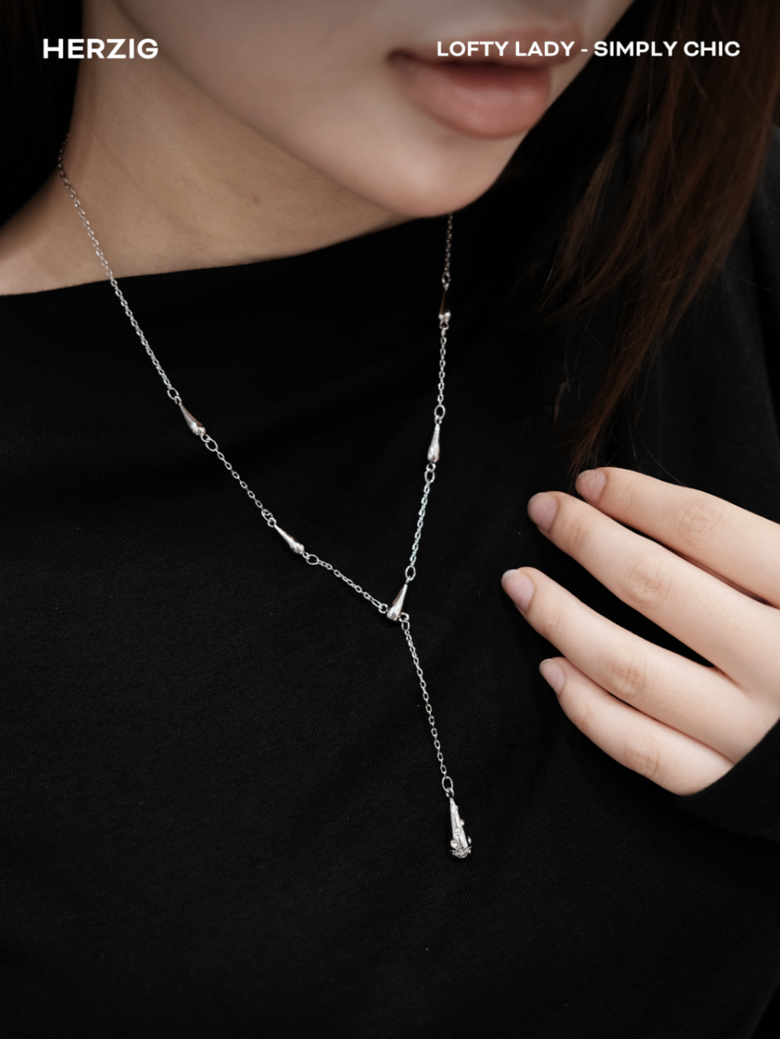 Vòng cổ chữ Y giọt nước nhỏ