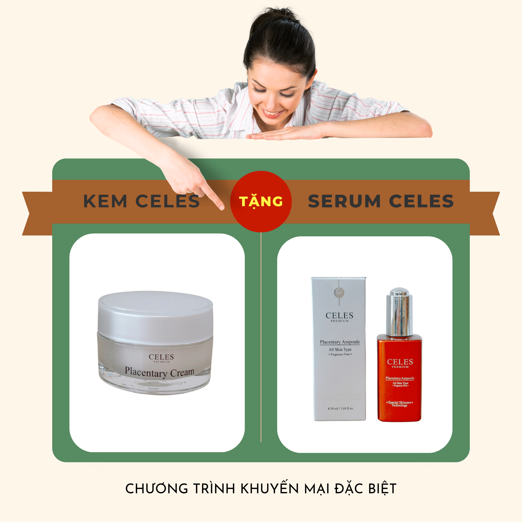 Kem Nhau Thai Cừu Celes Hàn Quốc 50g + Tặng Serum Nhau Thai Cừu Celes 50ml