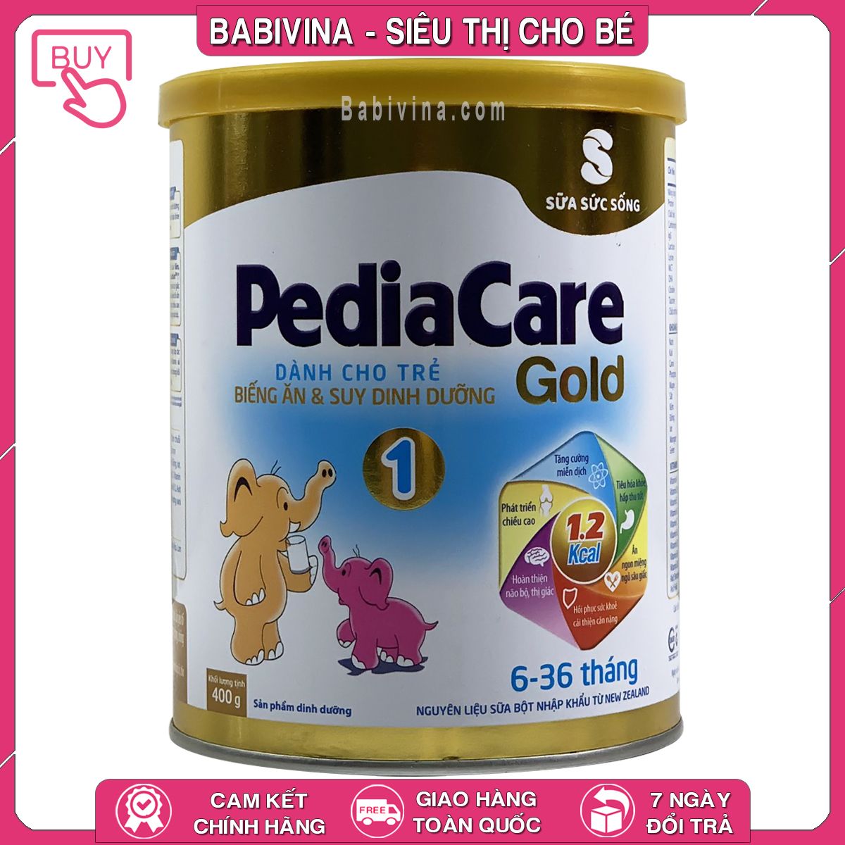 Sữa Pediacare Gold 1 400g | Dinh Dưỡng Cho Trẻ 6-36 Tháng Tuổi, Biếng Ăn, Chậm Lớn, Thấp Còi, Giúp Tăng Cân Vượt Trội | Mua Sữa Pediacare Gold Chính Hãng Viện Dinh Dưỡng, Giá Rẻ Nhất Tại Babivina