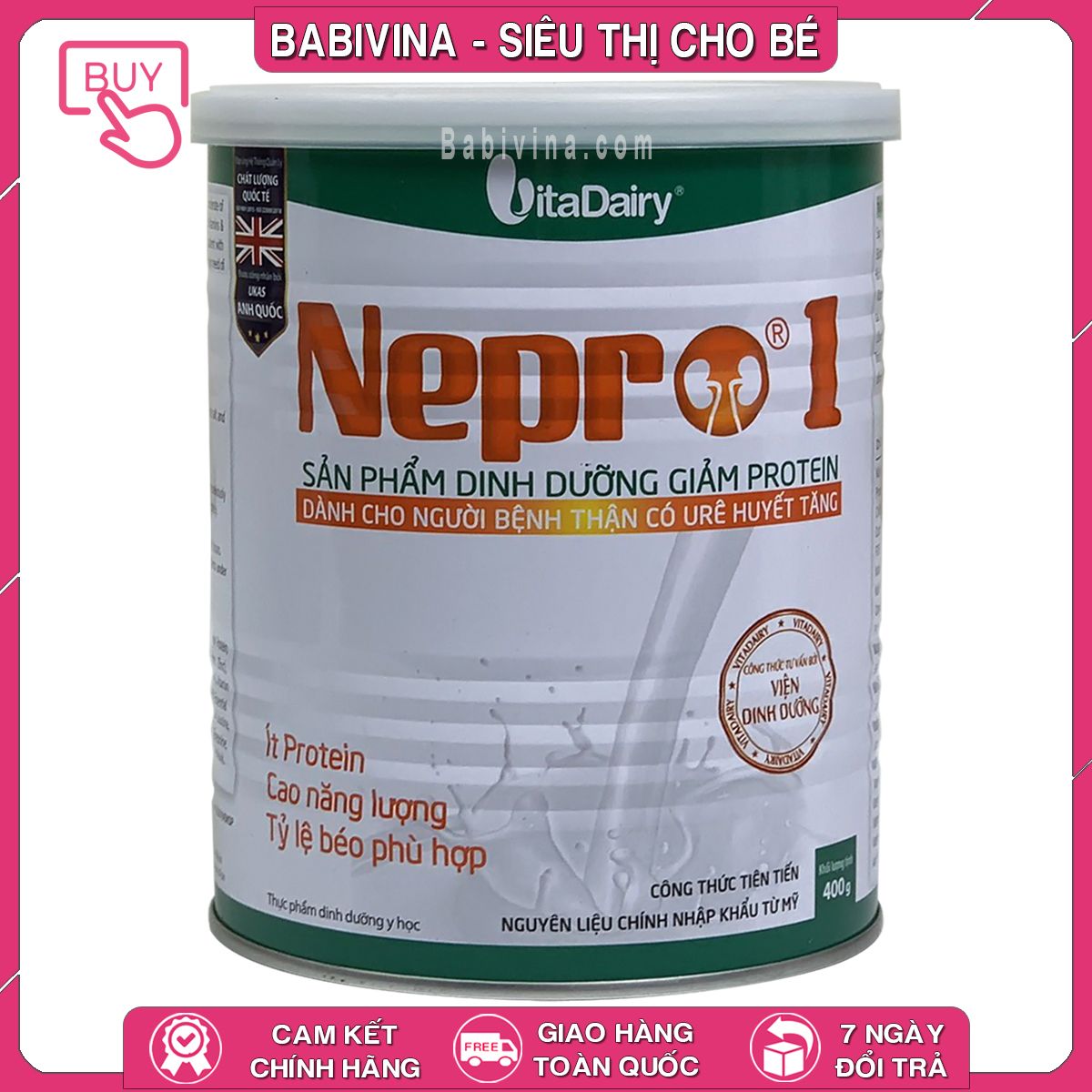 Sữa Nepro 1 400g | Dinh Dưỡng Tối Ưu Cho Bệnh Nhân Suy Thận | Mua Sữa Thận Nepro Chính Hãng Vitadairy, Giá Rẻ Nhất Tại Babivina