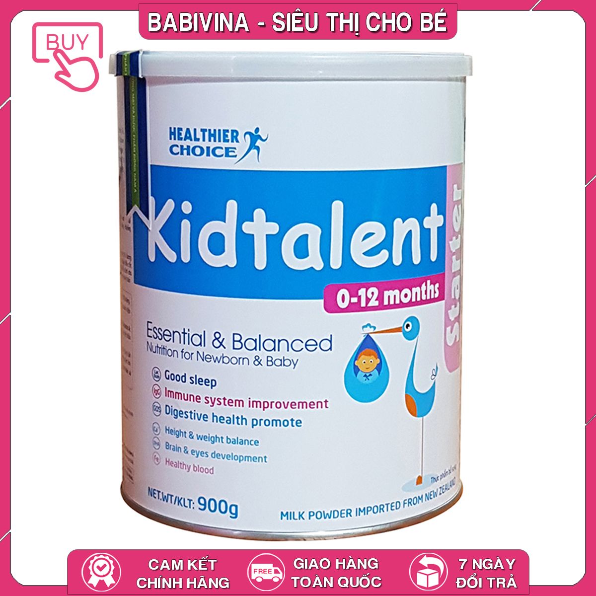 Sữa Kidtalent Starter 900g | Dinh Dưỡng Cho Trẻ 0-12 Tháng Tuổi, Tăng Trưởng Tốt, Thông Minh, Khỏe Mạnh | Mua Kidtalent Chính Hãng, Giá Rẻ Nhất Tại Babivina