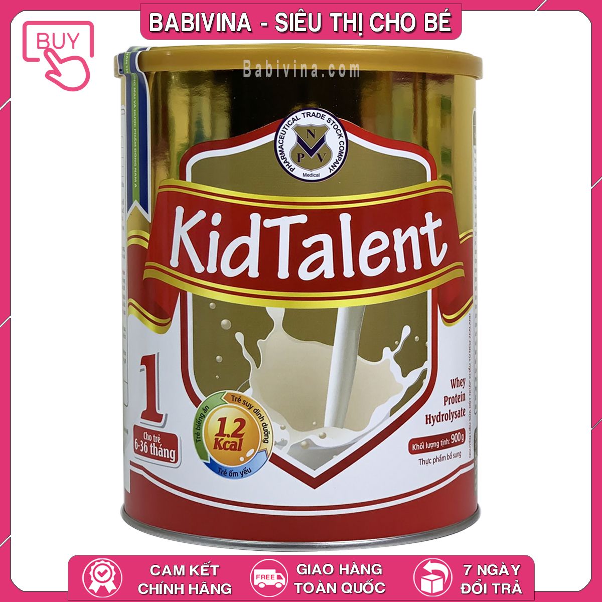 Sữa Kidtalent 1 900g | Dinh Dưỡng Cho Trẻ 6-36 Tháng Tuổi, Biếng Ăn, Chậm Lớn, Thấp Còi, Tăng Cân Vượt Trội | Mua Kidtalent Chính Hãng Giá Rẻ Nhất Tại Babivina