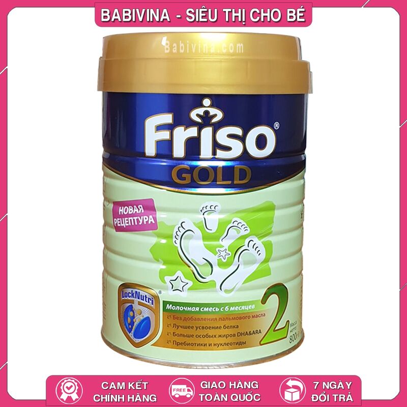 Sữa Friso Gold 2 800g Nội Địa Nga | Trẻ 6-12 Tháng Tuổi, Nguồn Sữa Mát Lành, Trẻ Dễ Tiêu Hóa, Hấp Thu | Hãng Friso, Hàng Nội Địa Nga