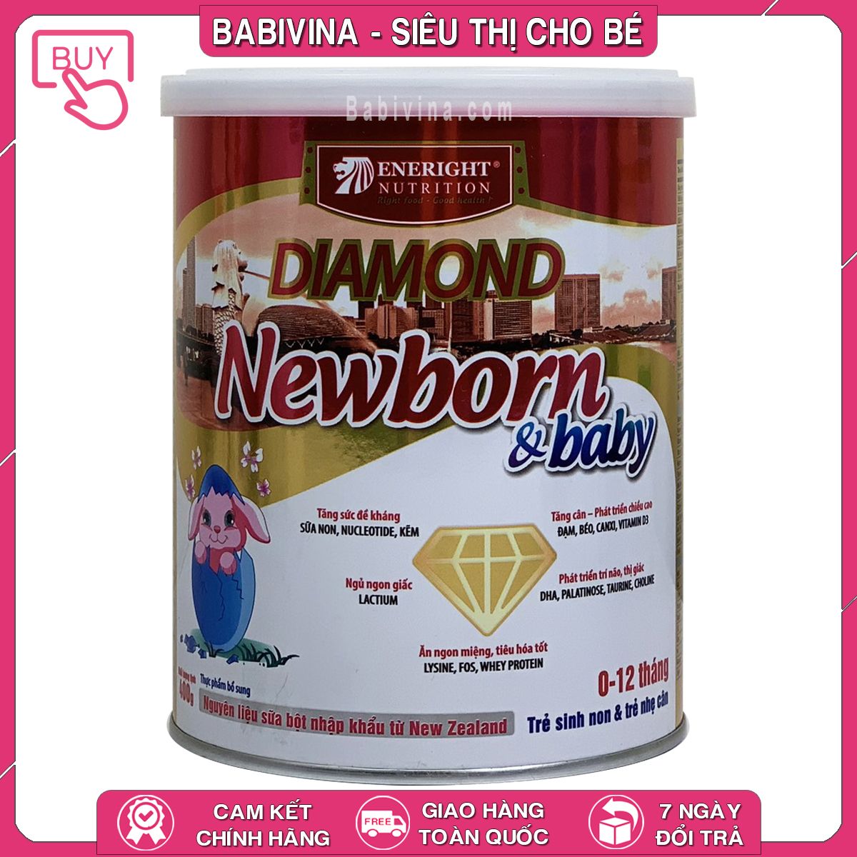 Sữa Diamond Newborn Baby 400g | Trẻ 0-12 Tháng, Sinh Non, Nhẹ Cân, Mau Bắt Kịp Đà Tăng Trưởng | Hãng Eneright Việt Nam | Babivina Sữa Chính Hãng, Bán Lẻ Giá Sỉ