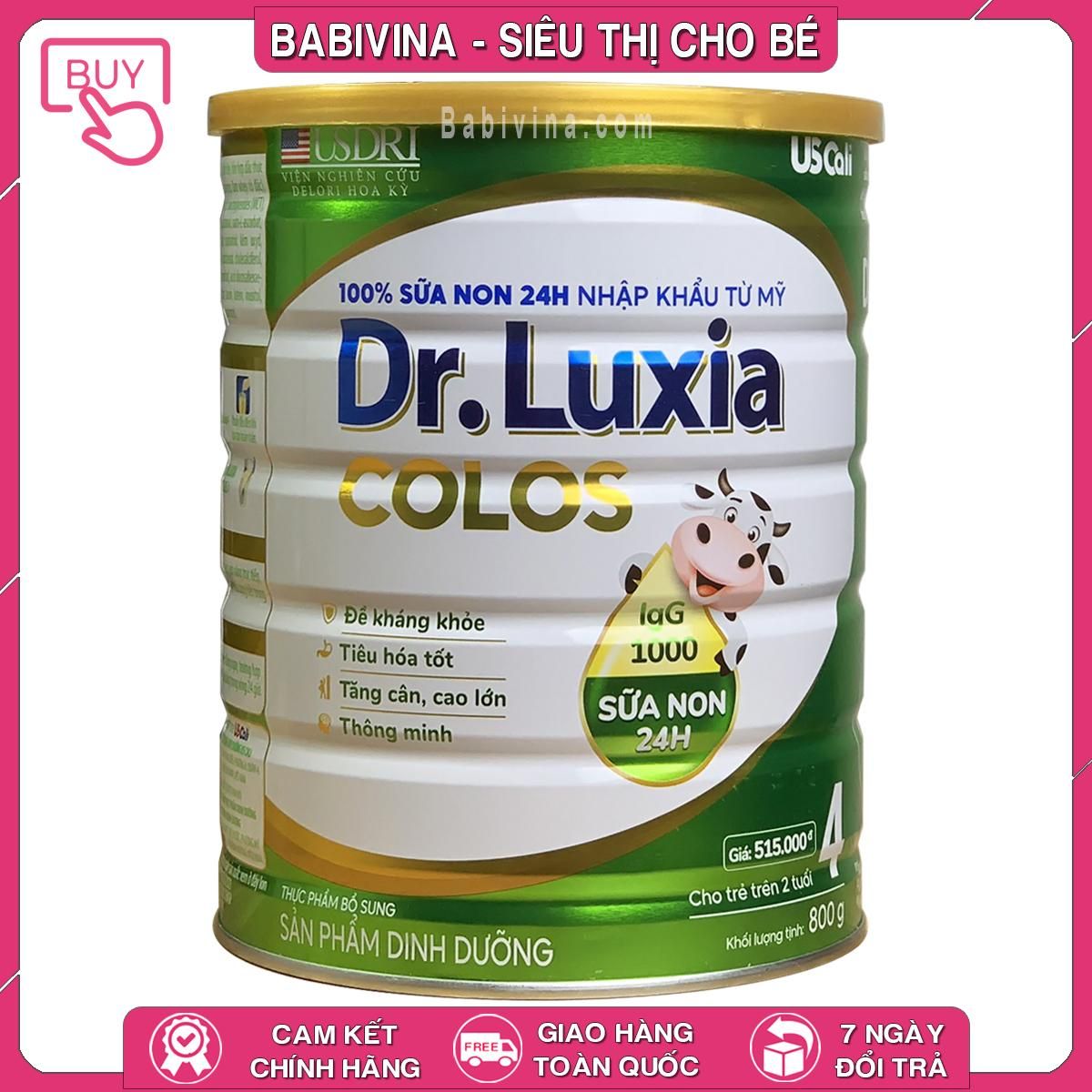 Sữa DR LUXIA COLOSTRUM 2+ 800g | Trẻ Từ 2 Tuổi Phát Triển Toàn Diện, Nâng Cao Hệ Miễn Dịch Với Nguồn Sữa Non Từ Mỹ | Hãng Dr Luxia Nutifood