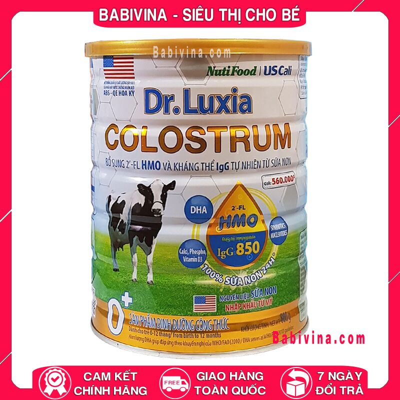 Sữa DR LUXIA COLOSTRUM 0+ 800g | Trẻ 0-12 Tháng Phát Triển Toàn Diện, Nâng Cao Hệ Miễn Dịch Với Nguồn Sữa Non Từ Mỹ | Hãng Dr Luxia Nutifood