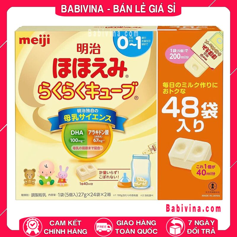 Sữa Meiji 48 Thanh Số 0 Nội Địa Nhật Dành Cho Trẻ 0-1 Tuổi