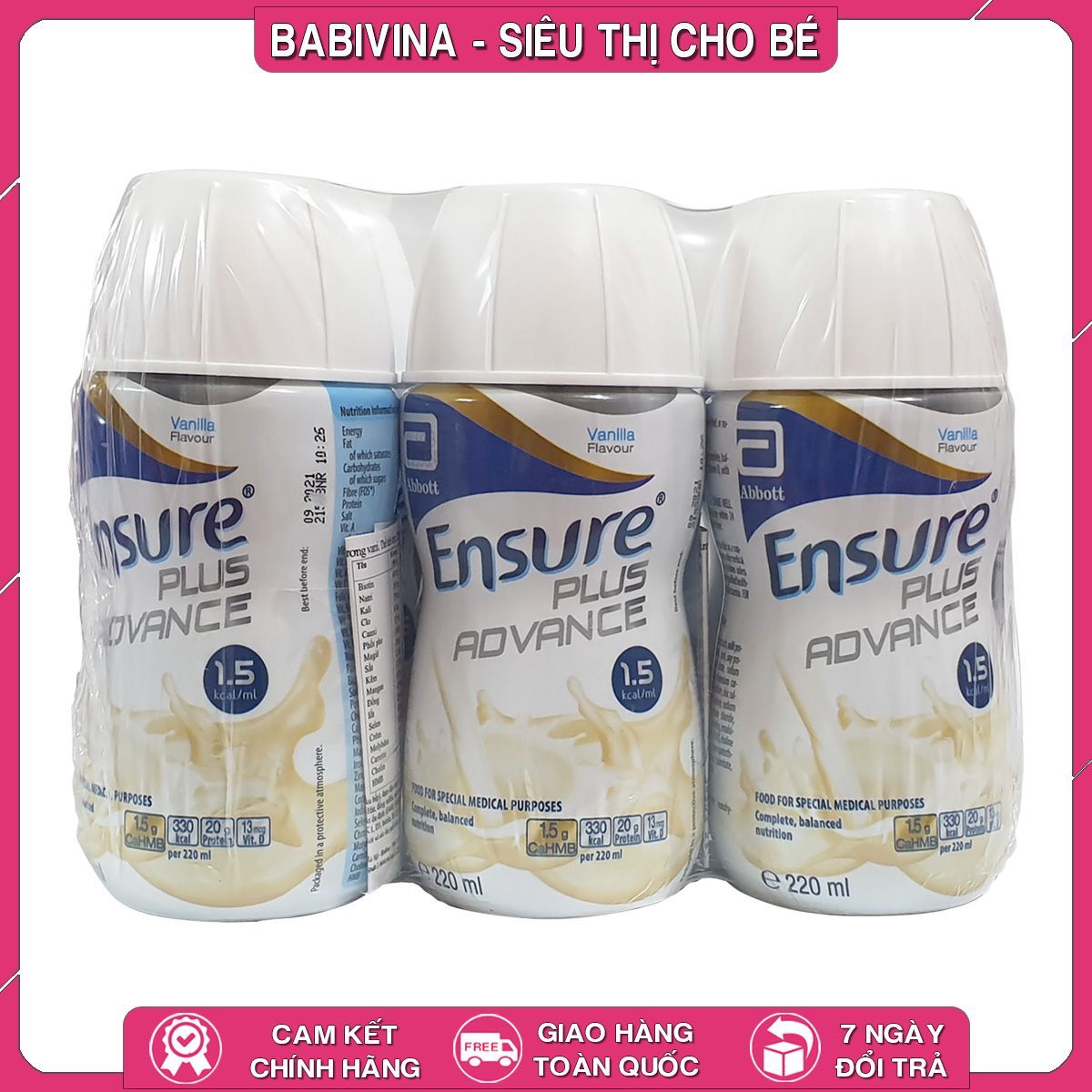 Sữa Nước Ensure Plus Advance 1.5 Kcal Lốc 6 Chai 220 ml | Dinh Dưỡng Cho Bệnh Nhân Nặng, Phẫu Thuật | Abbott Việt Nam