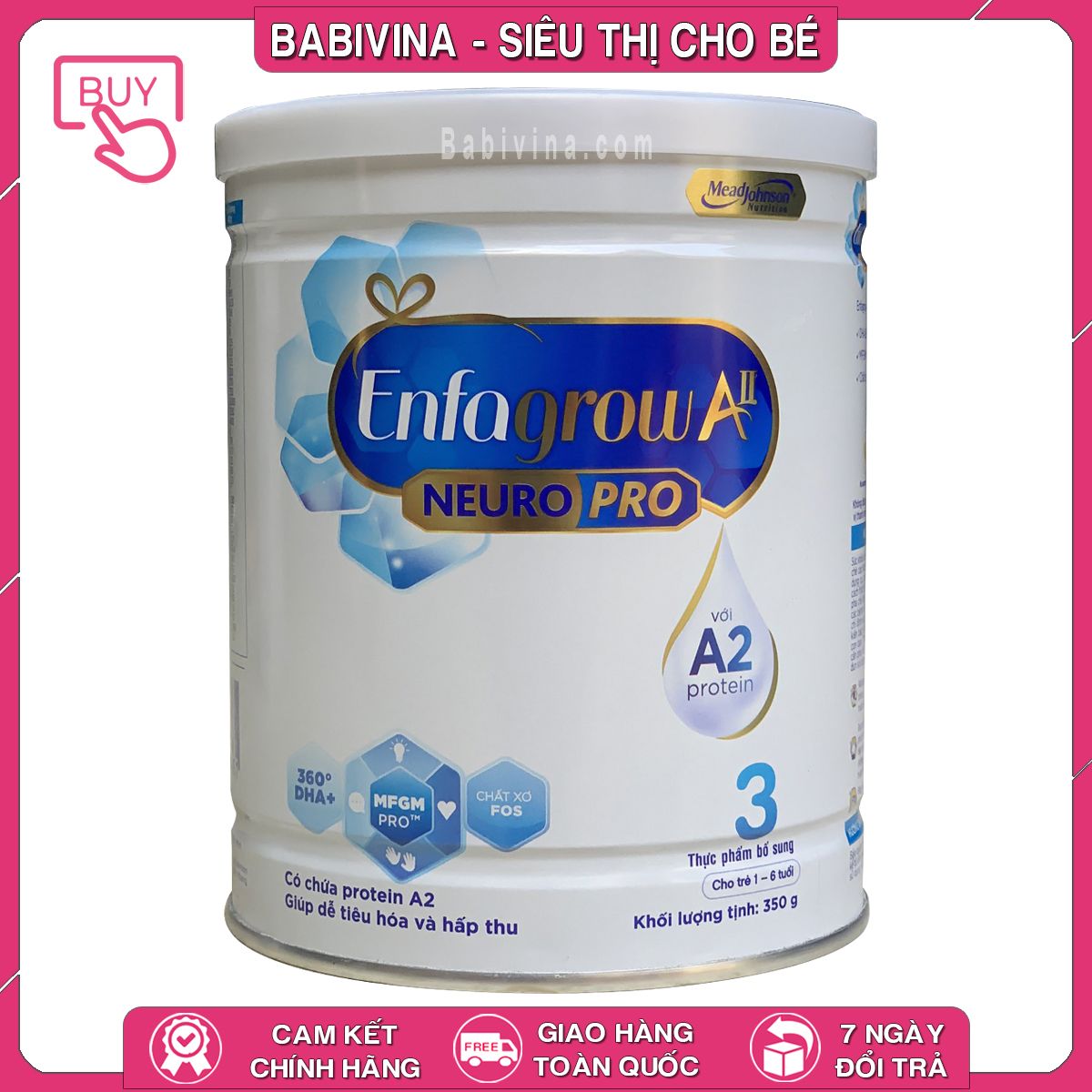 Sữa Enfagrow A2 Neuropro 3 350g | Dinh Dưỡng Nguồn Đạm Quý A2 Cho Trẻ 1-6 Tuổi | Mua Enfagrow A2 Chính Hãng Enfa, Giá Rẻ Nhất Tại Babivina