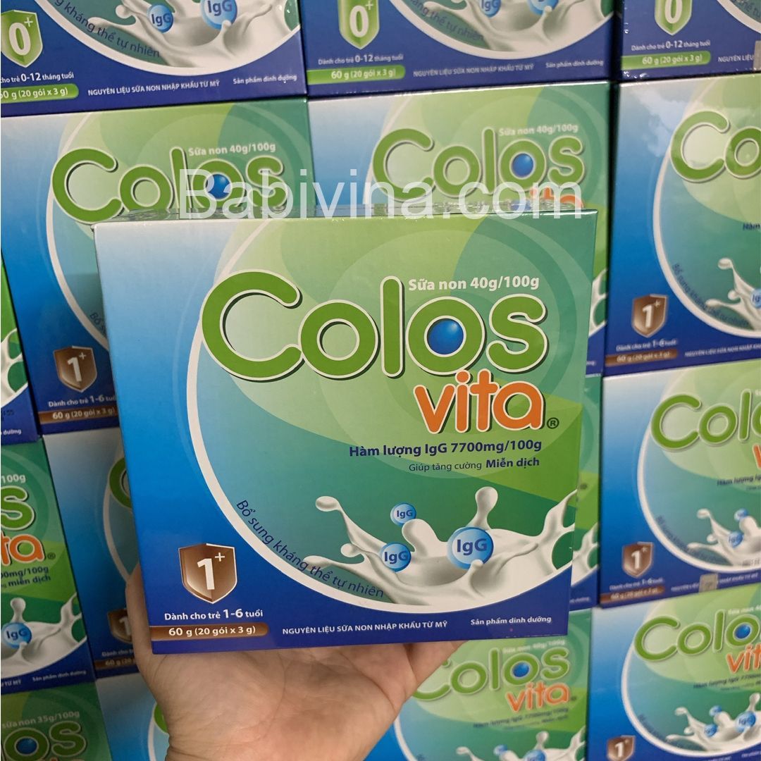 Sữa Non Colosvita 1+ Hộp 60g / 20 Gói | Tăng Đề Kháng Trẻ 1-6 Tuổi, Dinh Dưỡng Giàu Kháng Thể Sữa Non IgG | Mua Colosvita Chính Hãng Viện Dinh Dưỡng, Giá Rẻ Nhất Tại Babivina