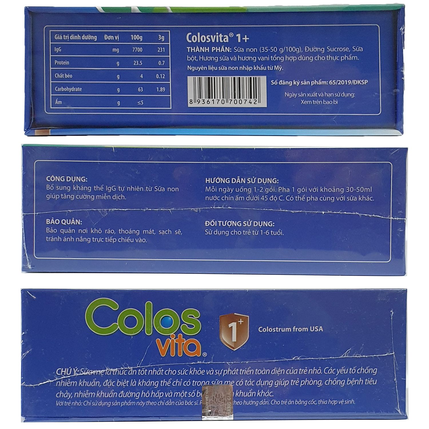 Sữa Non Colosvita 1+ Hộp 60g / 20 Gói | Tăng Đề Kháng Trẻ 1-6 Tuổi, Dinh Dưỡng Giàu Kháng Thể Sữa Non IgG | Mua Colosvita Chính Hãng Viện Dinh Dưỡng, Giá Rẻ Nhất Tại Babivina