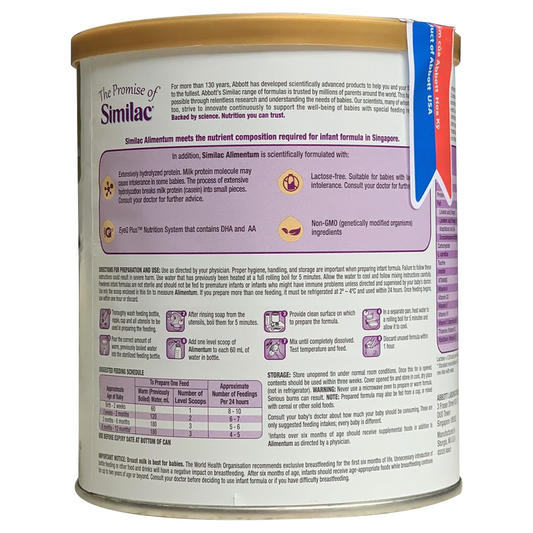 Sữa Similac Alimentum 400g | Trẻ 0-12 Tháng, Dị Ứng Đạm Sữa Bò, Dị Ứng Sữa Công Thức | Mua Alimentum Chính Hãng Abbott, Giá Rẻ Nhất Tại Babivina