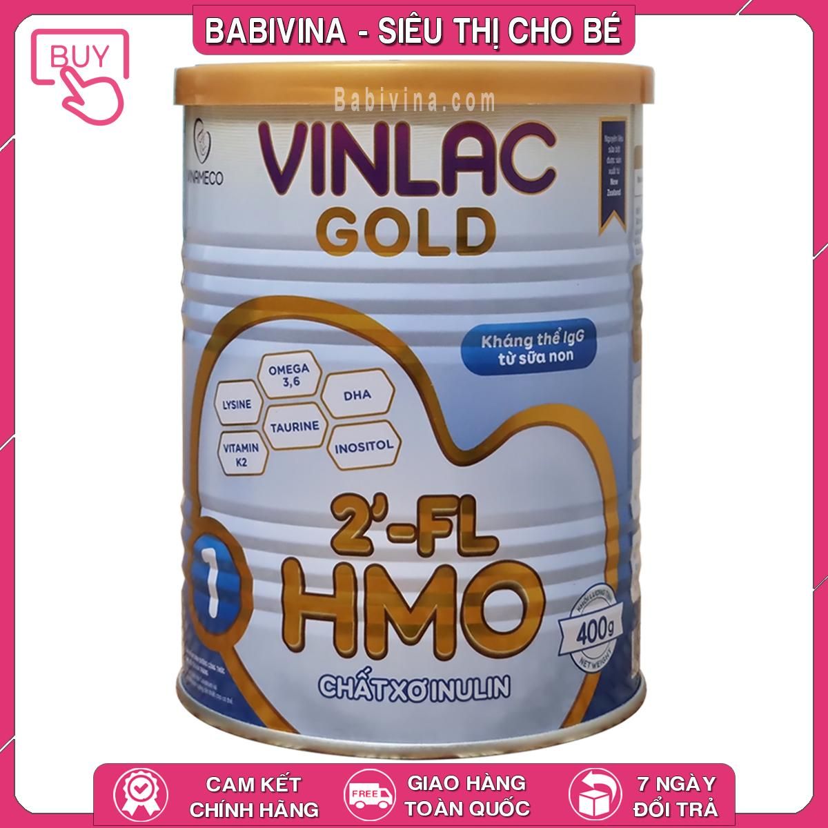 Sữa Vinlac Gold 1 400g | Trẻ 0 - 24 Tháng Tuổi | Tác Động Sâu Vào Hệ Tiêu Hóa, Giúp Bé Tăng Cân Khoa Học | Hãng VINAMECO Việt Nam | BABIVINA Hàng Chính Hãng