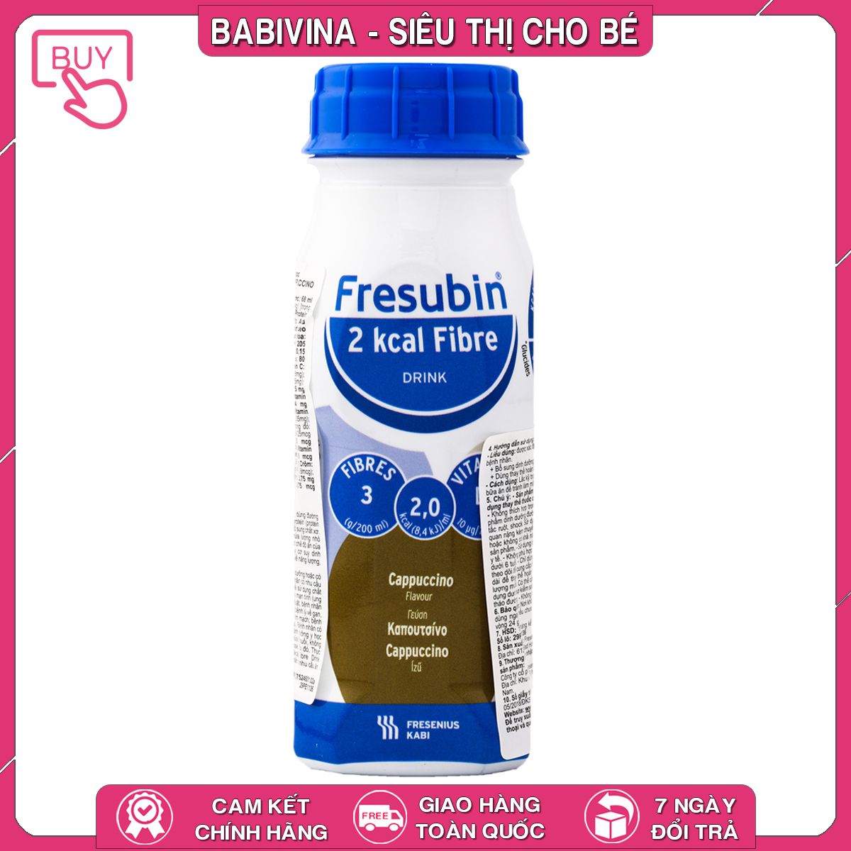 Thùng 24 Chai Sữa Nước Fresubin 2 Kcal Fibre 200ml | Dinh Dưỡng Cao Năng Lượng Cho Người Cao Tuổi, Ốm Bệnh, Gầy Yếu | Hàng Chính Hãng Nhập Khẩu Từ Đức | Mua Fresubin Giá Tốt Nhất Tại Babivina