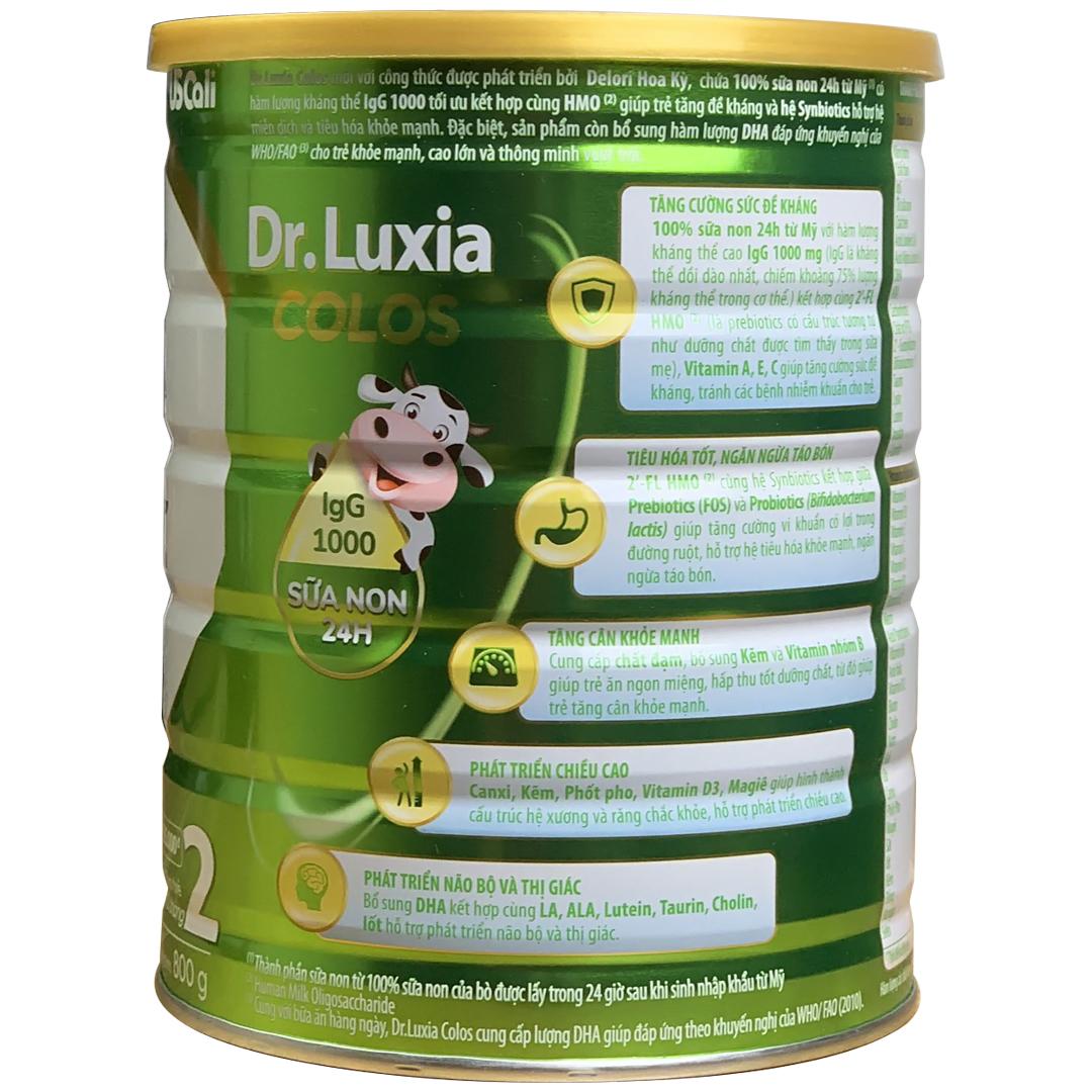 Sữa DR LUXIA COLOS 2 800g | Trẻ 6-12 Tháng Tuổi Phát Triển Toàn Diện, Nâng Cao Hệ Miễn Dịch Với Nguồn Sữa Non Từ Mỹ | Hãng Dr Luxia Nutifood