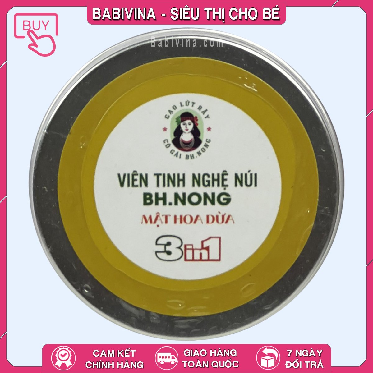 Viên Tinh Nghệ Núi 3 In 1 Bh.Nong | Không Đắng, Thơm Ngon, Tăng Đề Kháng, Giảm Tổn Thương, Tái Tạo Phục Hồi, Đẹp Da, Bệnh Dạ Dày, Đường Ruột | Bhnong, Bh Nong | Tổng Kho Phân Phối Babivina