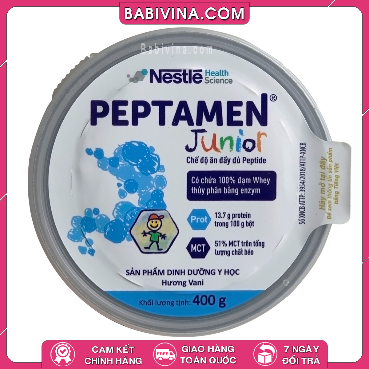 Sữa Peptamen Junior 400g | Dinh Dưỡng Cho Trẻ Từ 1-10 Tuổi, Kém Hấp Thu, Dị Ứng Đạm Sữa, Ốm Bệnh, Phẫu Thuật | Mua Peptamen Trẻ Em, Chính Hãng Nestle, Giá Rẻ Nhất Tại Babivina