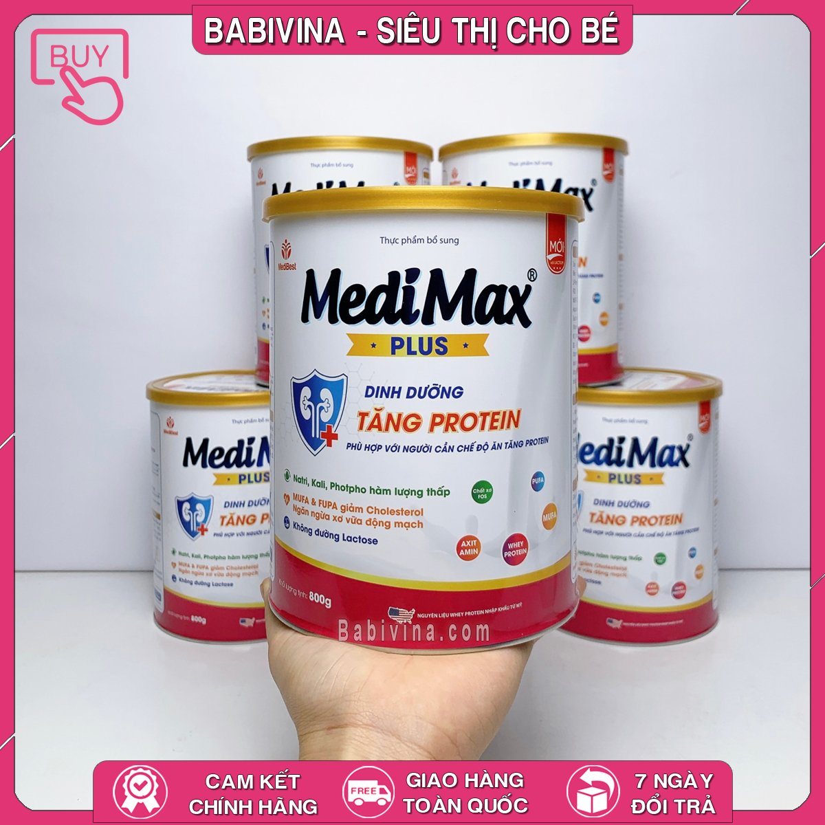 Sữa Medimax Plus 800g | Dinh Dưỡng, Tăng Protein Cho Bệnh Nhân Chạy Thận, Lọc Máu NgoàiThận | Mua Sữa Medimax Plus Chính Hãng Medibest, Giá Rẻ Nhất Tại Babivina