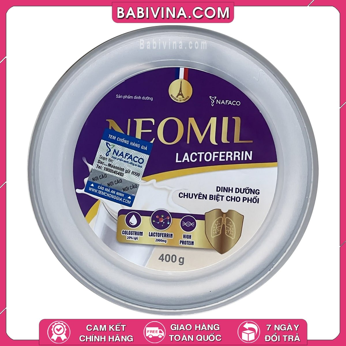 Sữa Neomil Lactoferrin 400g | Dinh Dưỡng Chuyên Biệt Cho Phổi, Người Bệnh Phổi | Tổng Kho Sữa Neomil Chính Hãng, Giá Tốt Nhất