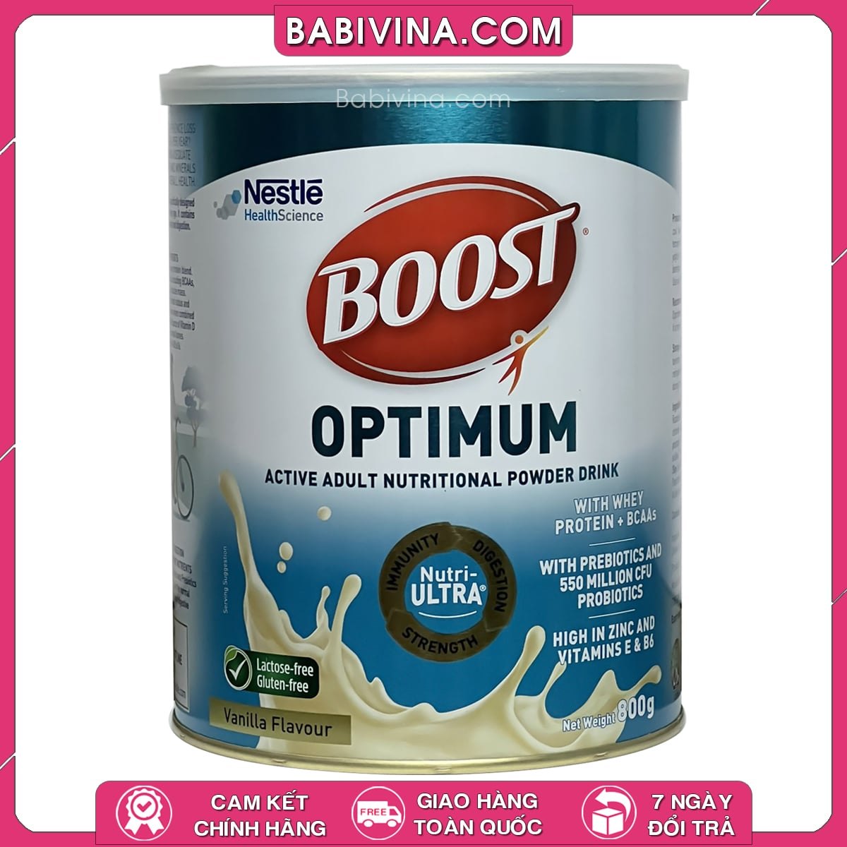 Sữa Boost Optimum 800g | Dinh Dưỡng Cao Năng Lượng Cho Người Cao Tuổi, Người Ốm, Bệnh Nhân, Người Phẫu Thuật | Mua Boost Optimum Chính Hãng Nestle, Giá Rẻ Nhất Tại Babivina