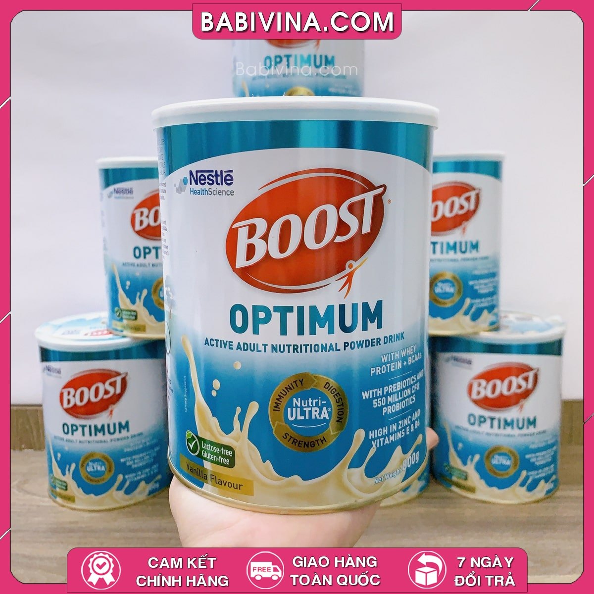 Sữa Boost Optimum 800g | Dinh Dưỡng Cao Năng Lượng Cho Người Cao Tuổi, Người Ốm, Bệnh Nhân, Người Phẫu Thuật | Mua Boost Optimum Chính Hãng Nestle, Giá Rẻ Nhất Tại Babivina