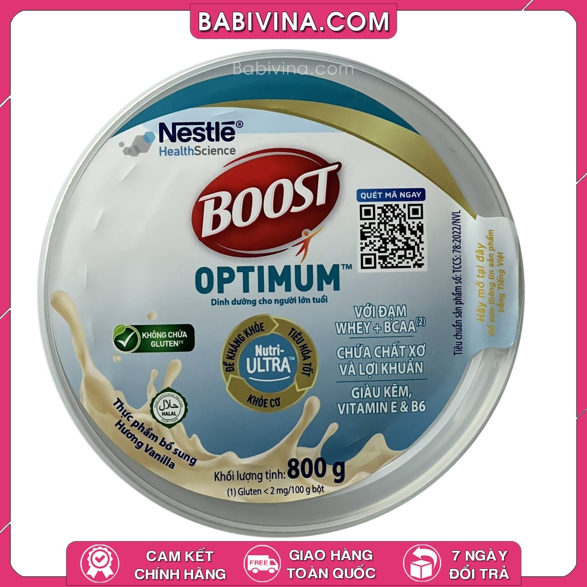 Sữa Boost Optimum 800g | Dinh Dưỡng Cao Năng Lượng Cho Người Cao Tuổi, Người Ốm, Bệnh Nhân, Người Phẫu Thuật | Mua Boost Optimum Chính Hãng Nestle, Giá Rẻ Nhất Tại Babivina