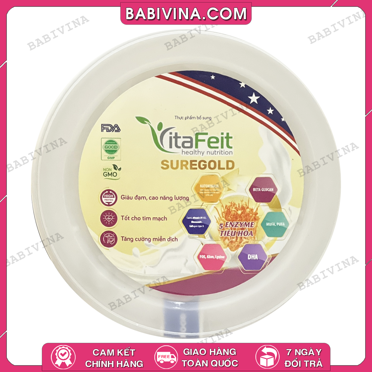 Sữa VitaFeit Sure Gold 900g | Dinh Dưỡng Chuyên Biệt Giàu Đạm, Cao Năng Lượng Cho Người Mới Ốm Dậy, Suy Yếu, Kém Hấp Thụ | Mua Sữa Chính Hãng, Giá Rẻ Nhất Tại Babivina