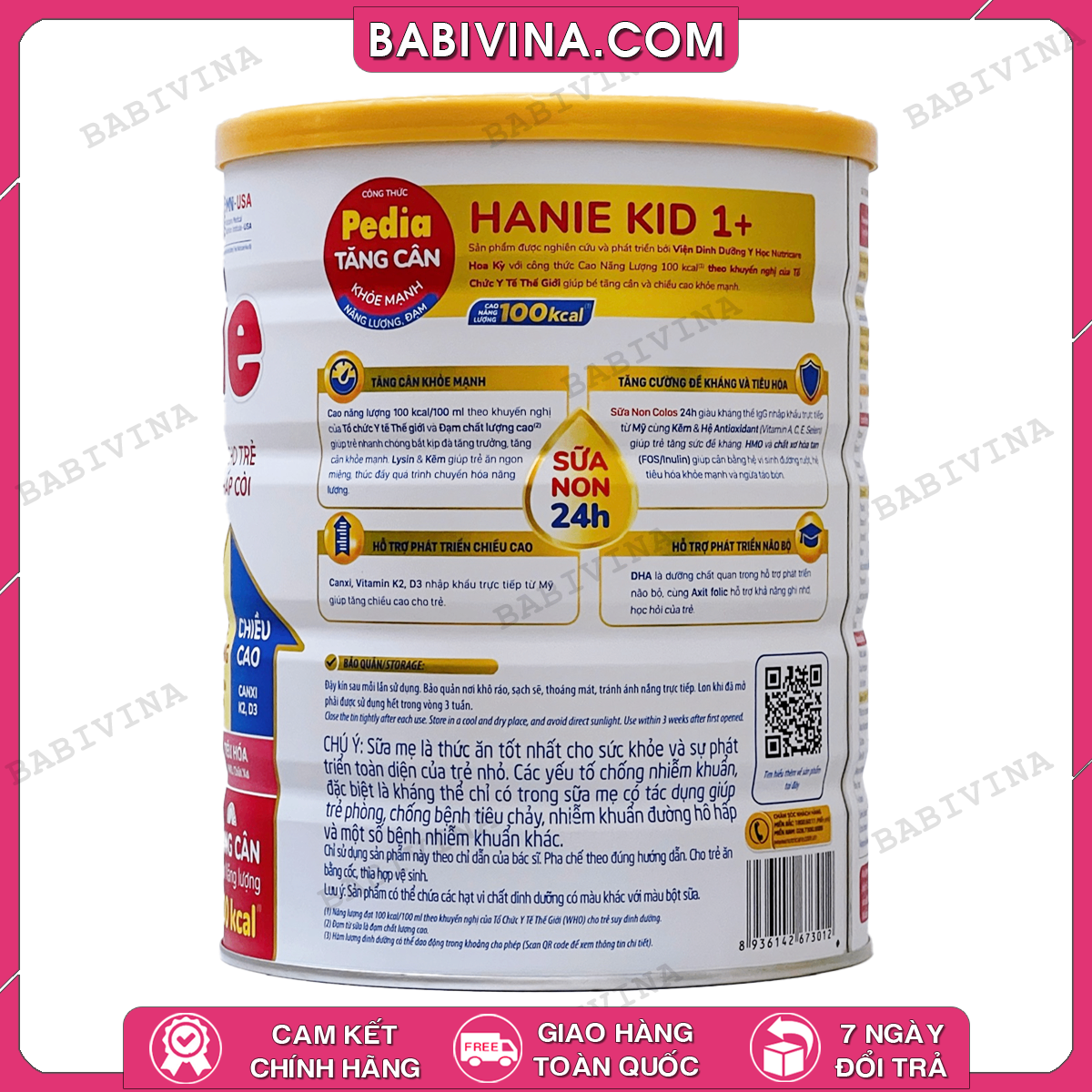 Sữa NutriCare Hanie Kid 1+ 850g | Cho Bé Từ 1-2 Tuổi, Dinh Dưỡng Cho Trẻ Biếng Ăn & Thấp Còi | Mua sữa Chính Hãng Nutricare, Giá Rẻ Nhất Tại Babivina