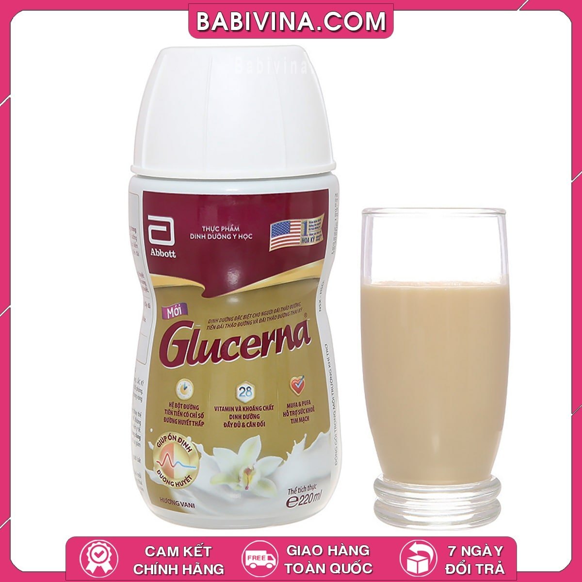 Sữa Glucerna Nước 220ml Thùng 30 Chai | Người Bệnh Tiểu Đường