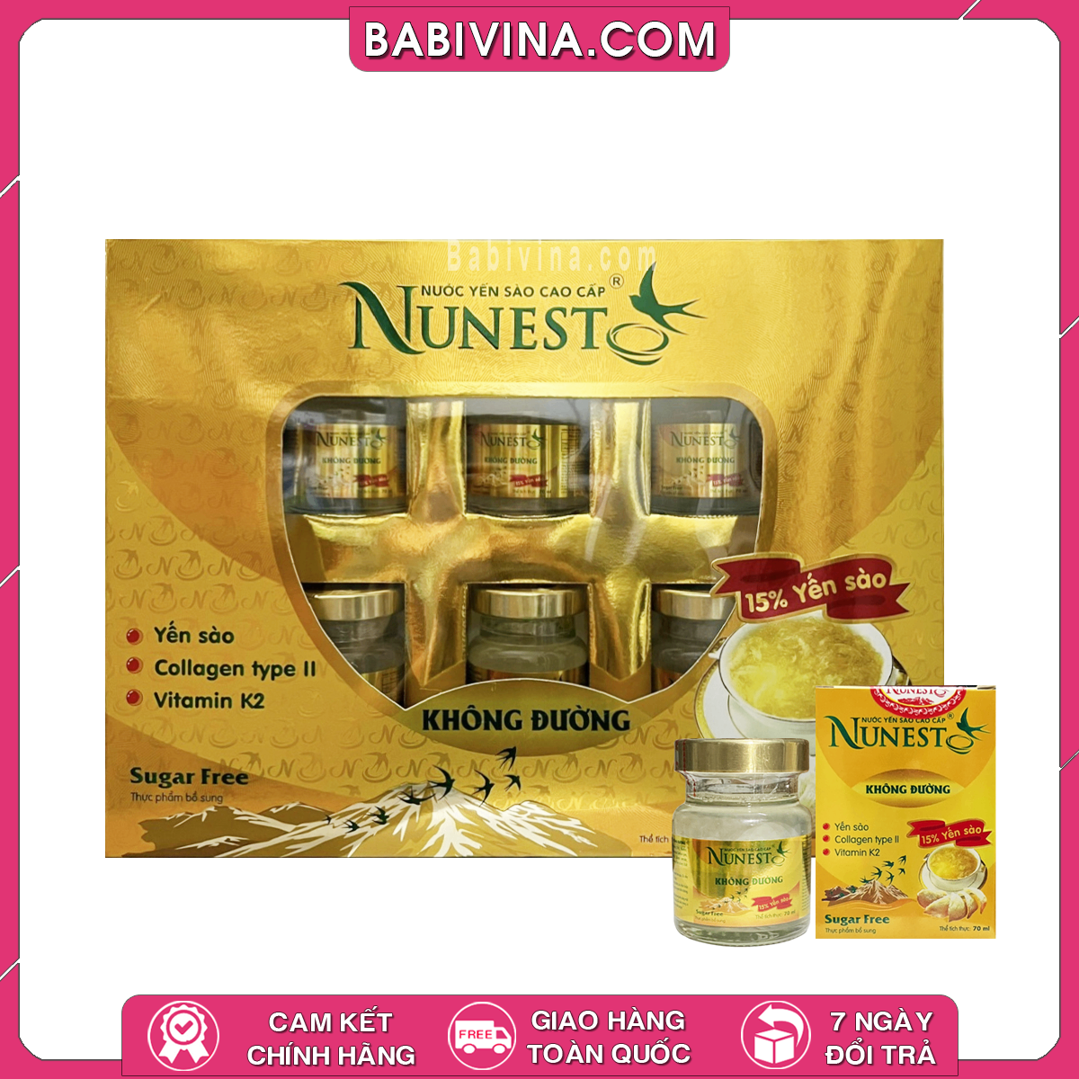 NƯỚC YẾN SÀO CAO CẤP NUNEST GOLD GIÀU DƯỠNG CHẤT TỐT CHO SỨC KHỎE