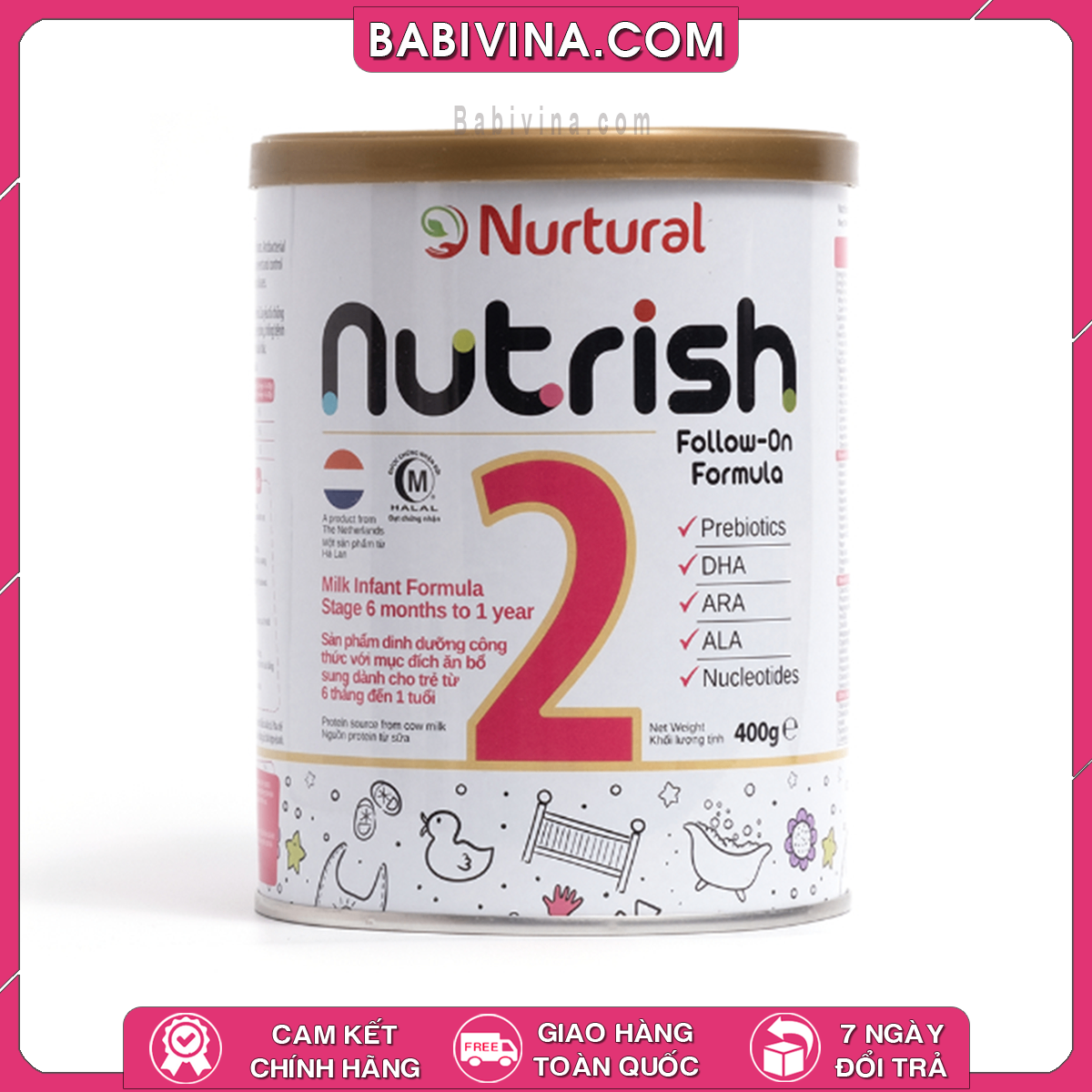 Sữa Nurtural Nutrish Số 2 800g | Sữa Dinh Dưỡng Dành Cho Trẻ Từ 6-12 Tháng Tuổi | Ăn Ngon - Tiêu Hóa Tốt, Tăng Cường Miễn Dịch, Phát Triển Chiều Cao| Mua Hàng Chính Hãng, Giá Rẻ Nhất​ Tại Babivina