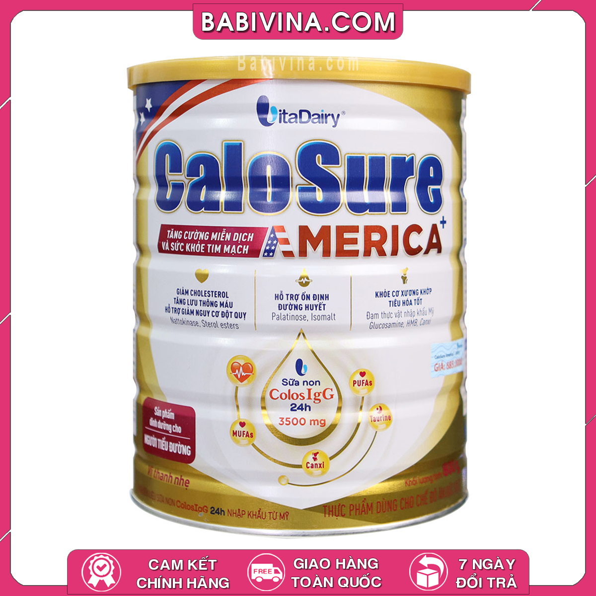 Sữa Calosure American 800g | Dinh Dưỡng Toàn Diện Cho Người Trung Và Cao Tuổi | Mua Hàng Chính Hãng Vitadairy, Giá Rẻ Nhất Tại Babivina