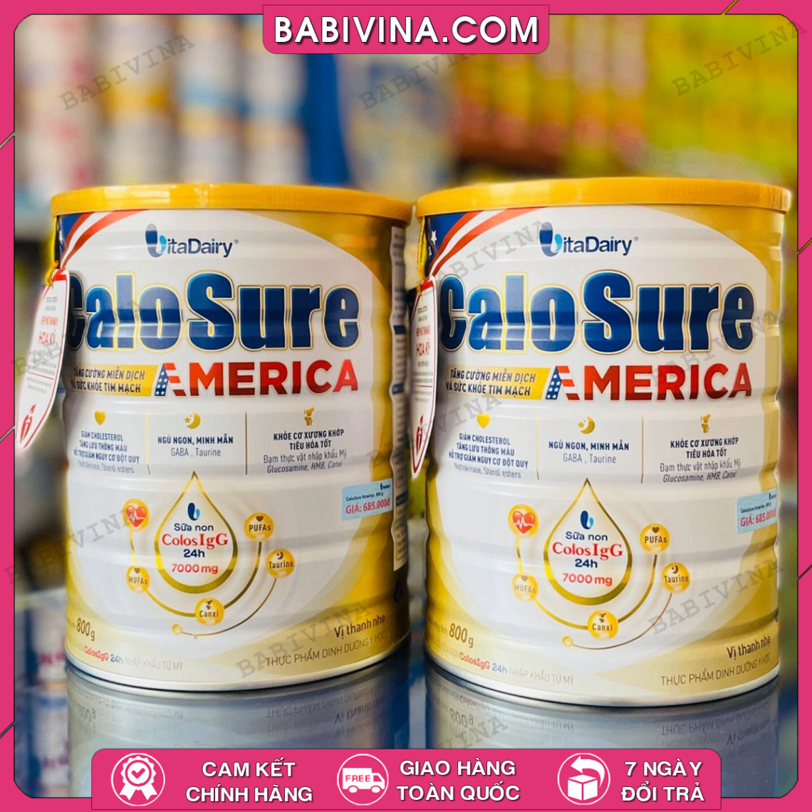 Sữa Calosure American 800g | Dinh Dưỡng Toàn Diện Cho Người Trung Và Cao Tuổi | Mua Hàng Chính Hãng Vitadairy, Giá Rẻ Nhất Tại Babivina