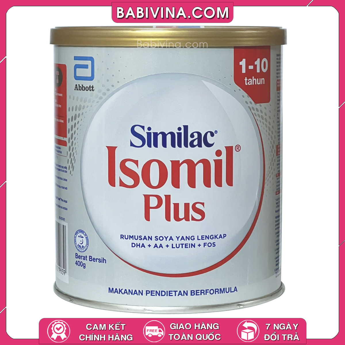 Sữa Similac Isomil Plus 400g | Cho Trẻ 1-10 Tuổi, Đạm Đậu Nành Soy | Mua Sữa Isomilk Chính Hãng Abbott, Giá Rẻ Nhất Tại Babivina
