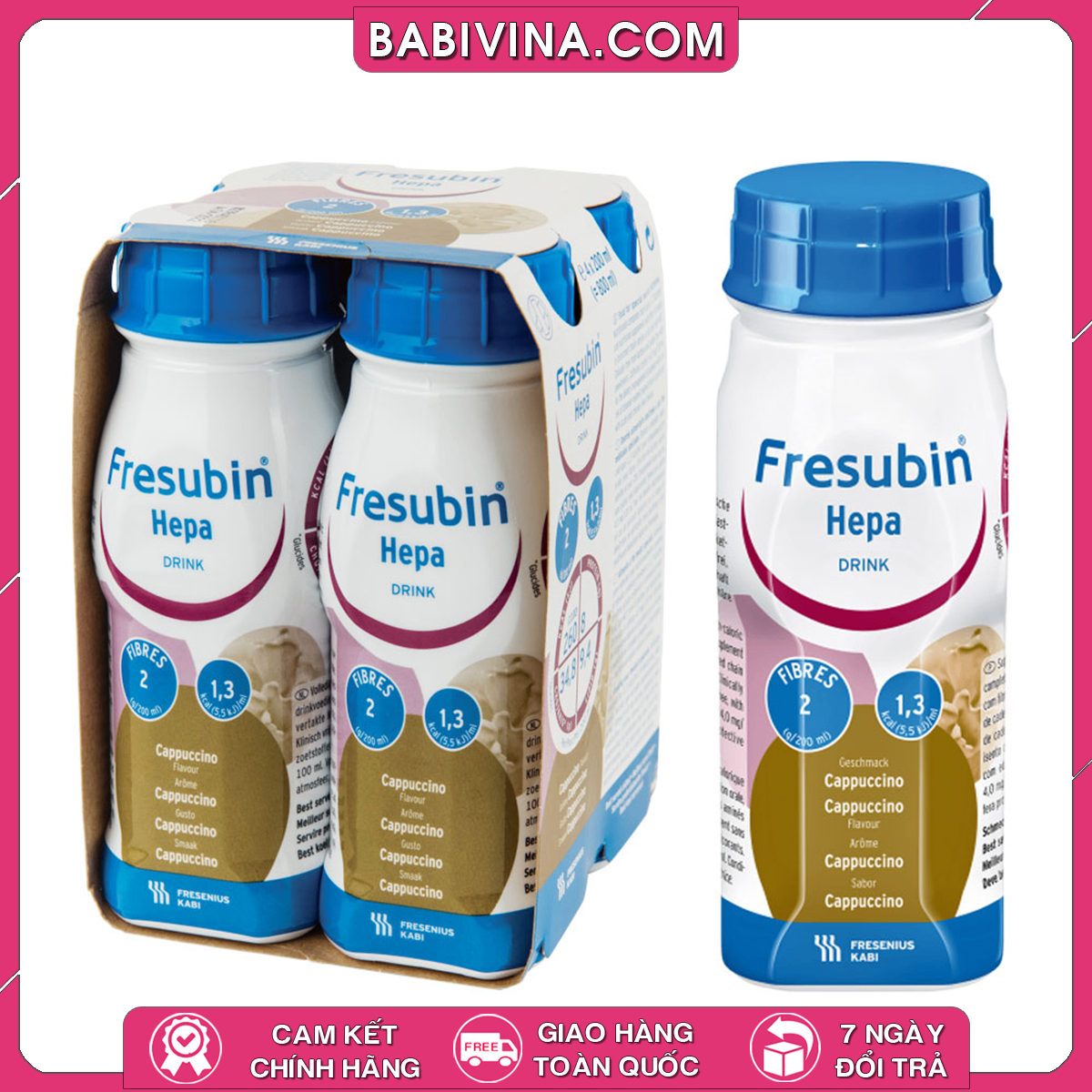 Sữa Fresubin Hepa Drink Cappuccino 200ml | Dinh Dưỡng Chuyên Biệt Cho Bệnh Nhân Gan | Hàng Chính Hãng Fresubin Đức, Giá Tốt Nhất