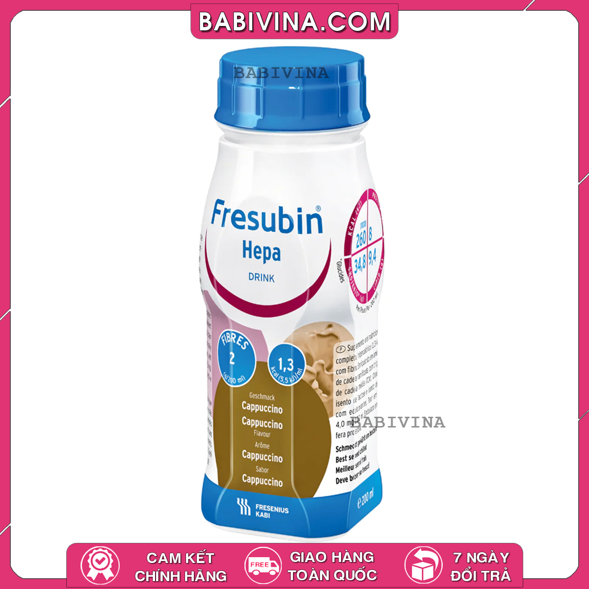 Sữa Fresubin Hepa Drink Cappuccino 200ml | Dinh Dưỡng Chuyên Biệt Cho Bệnh Nhân Gan | Hàng Chính Hãng Fresubin Đức, Giá Tốt Nhất